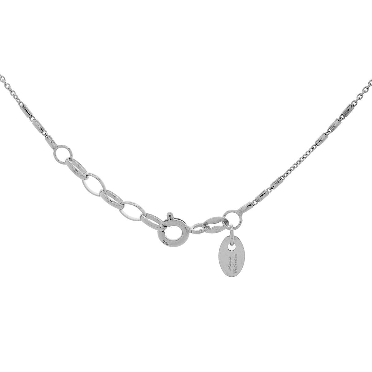 18K White Gold Diamond Cut Lariat Necklace Fine Jewellery Modaselle