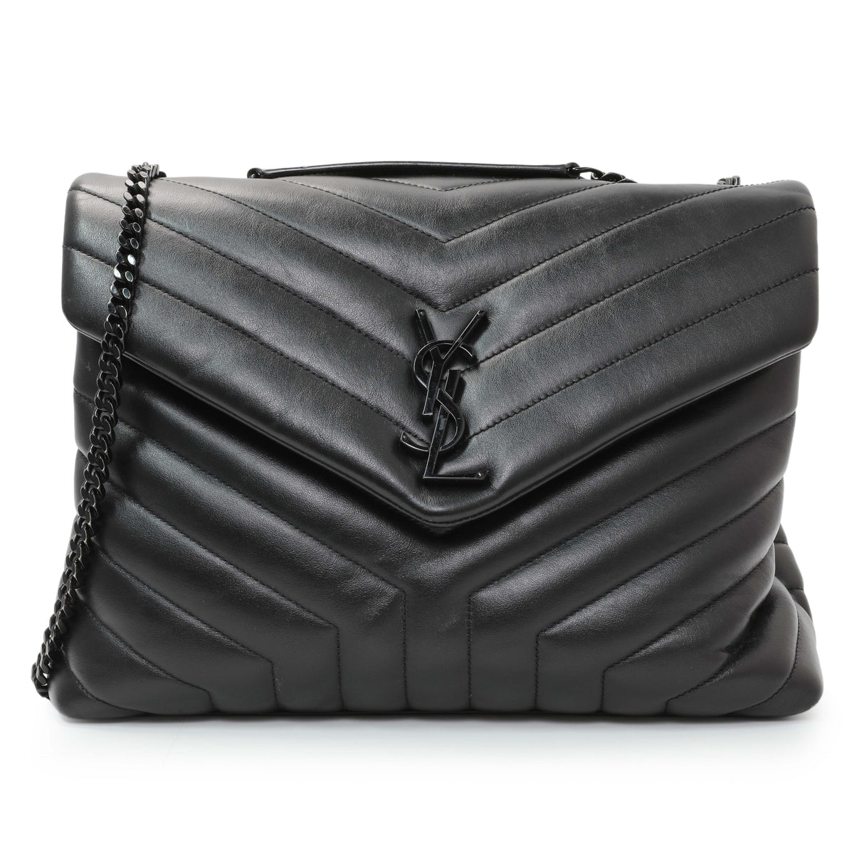 Saint Laurent Black Calfskin Medium Loulou Handbags Saint Laurent