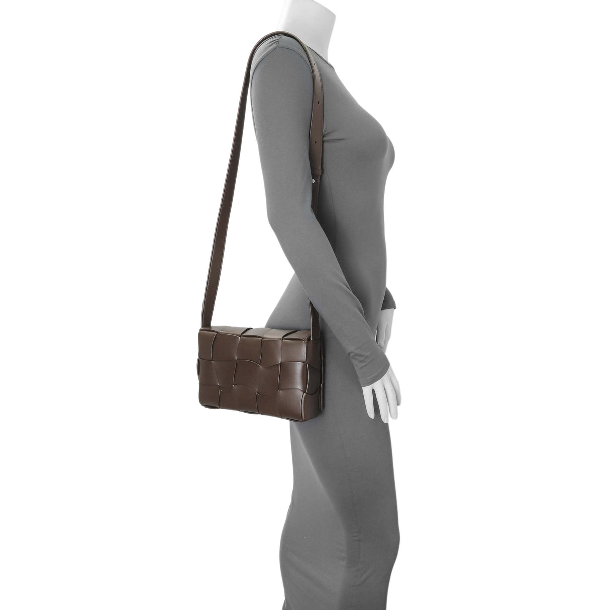 Bottega Veneta Brown Lambskin Maxi Urban Wave Intrecciato Cassette Crossbody Bag Handbags Bottega Veneta