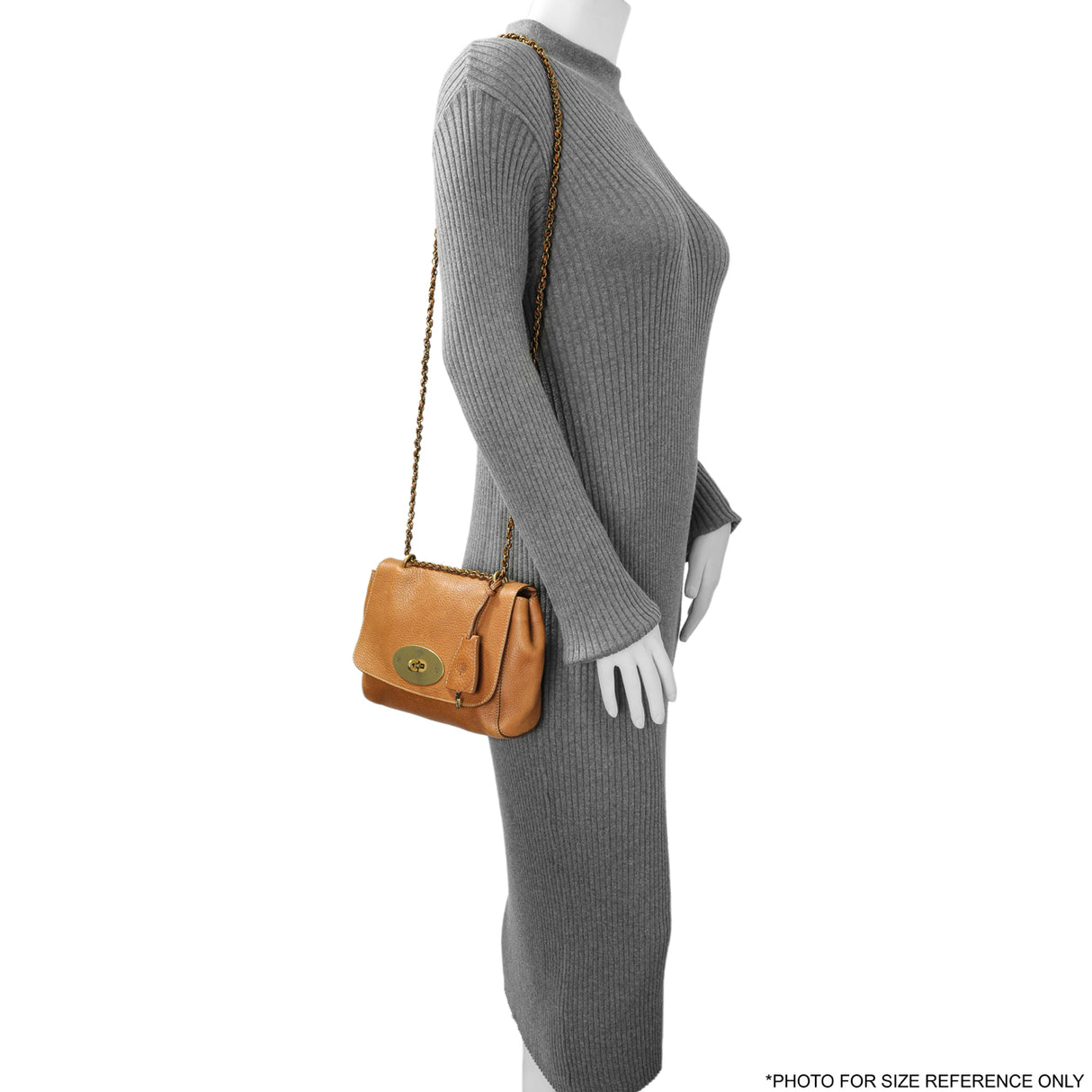 Mulberry Oak Glossy Goatskin Small Lily Flap Handbags Mulberry