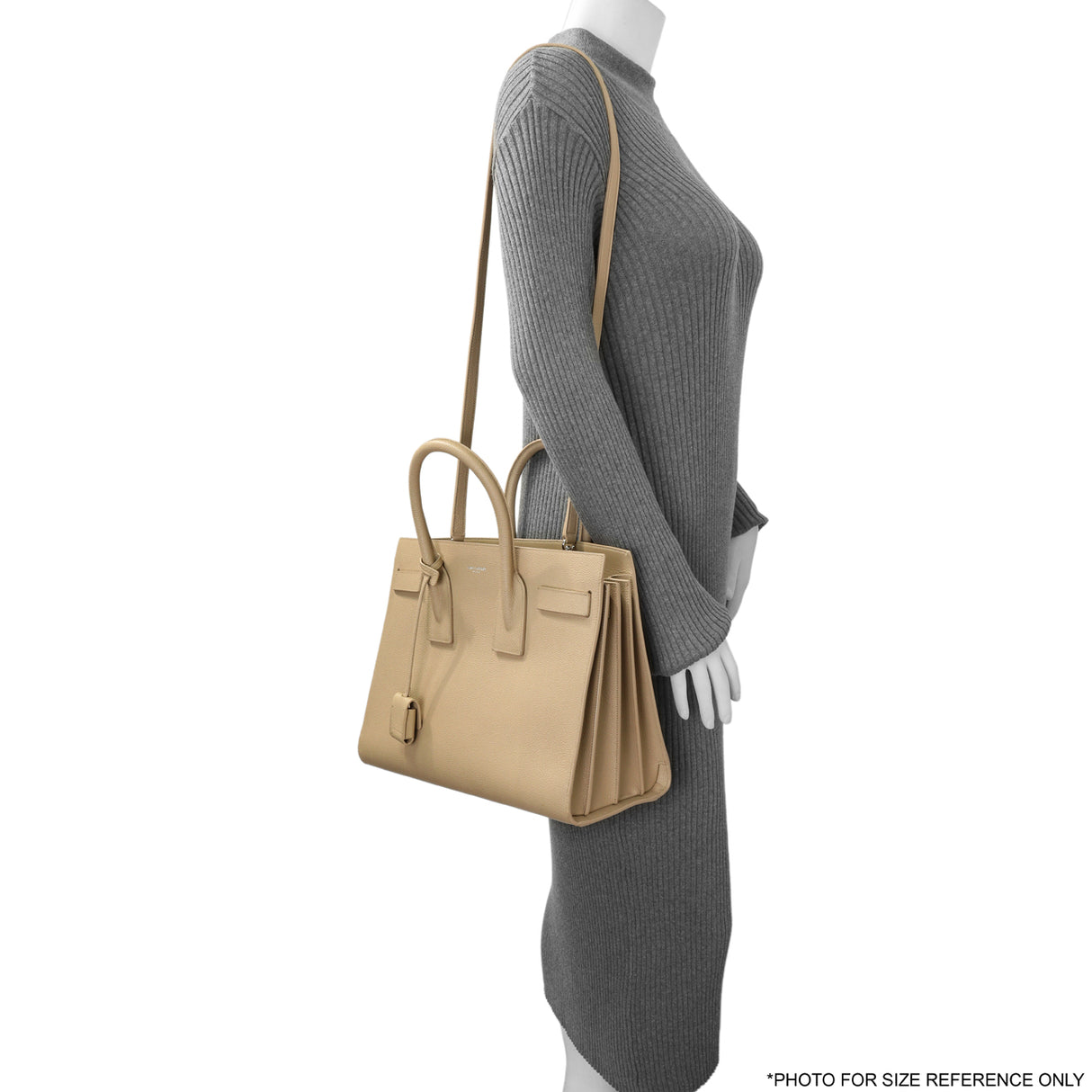 Saint Laurent Beige Grained Calfskin Small Sac De Jour Handbags Saint Laurent