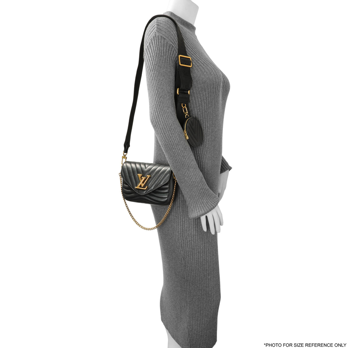 Louis Vuttion Black Calfskin New Wave Multi Pochette Handbags Louis Vuitton