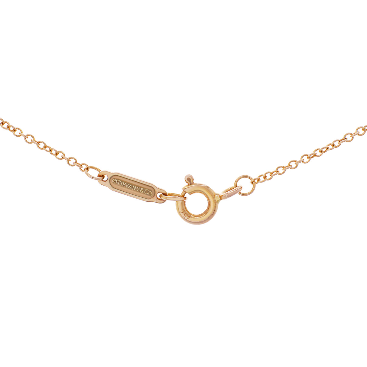 Tiffany & Co. 18K Rose Gold Diamond Horseshoe Pendant Necklace Designer Jewellery Tiffany and Co