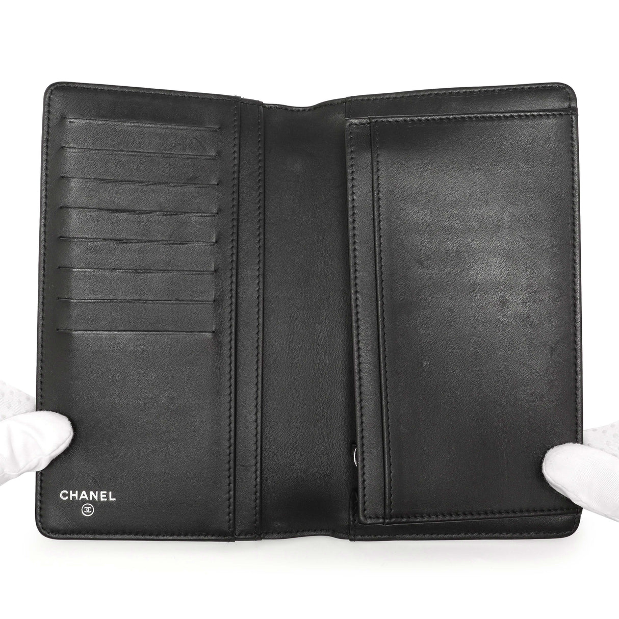 Chanel Black Quilted Patent Yen Wallet Accessories Chanel