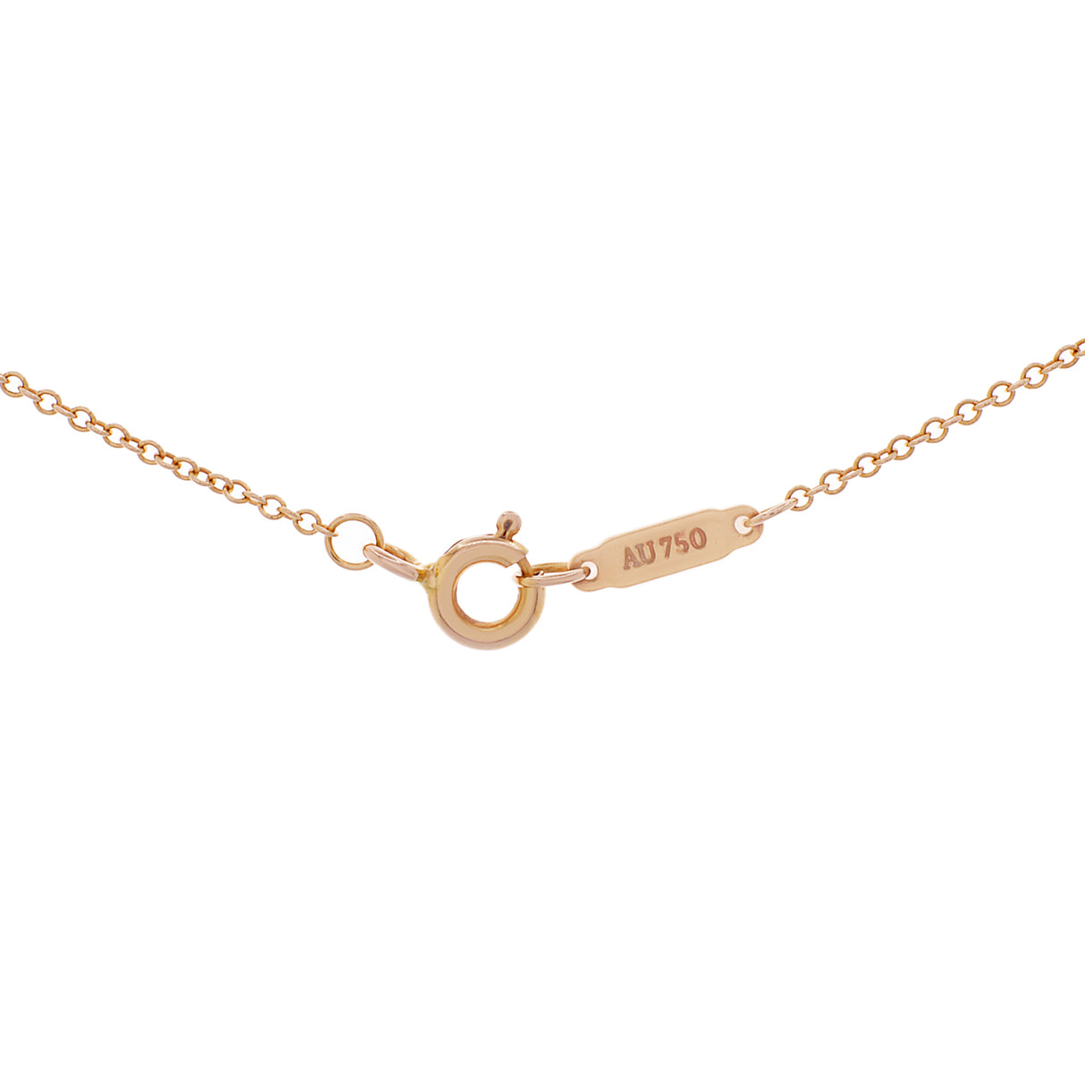 Tiffany & Co. 18K Rose Gold Diamond Horseshoe Pendant Necklace Designer Jewellery Tiffany and Co