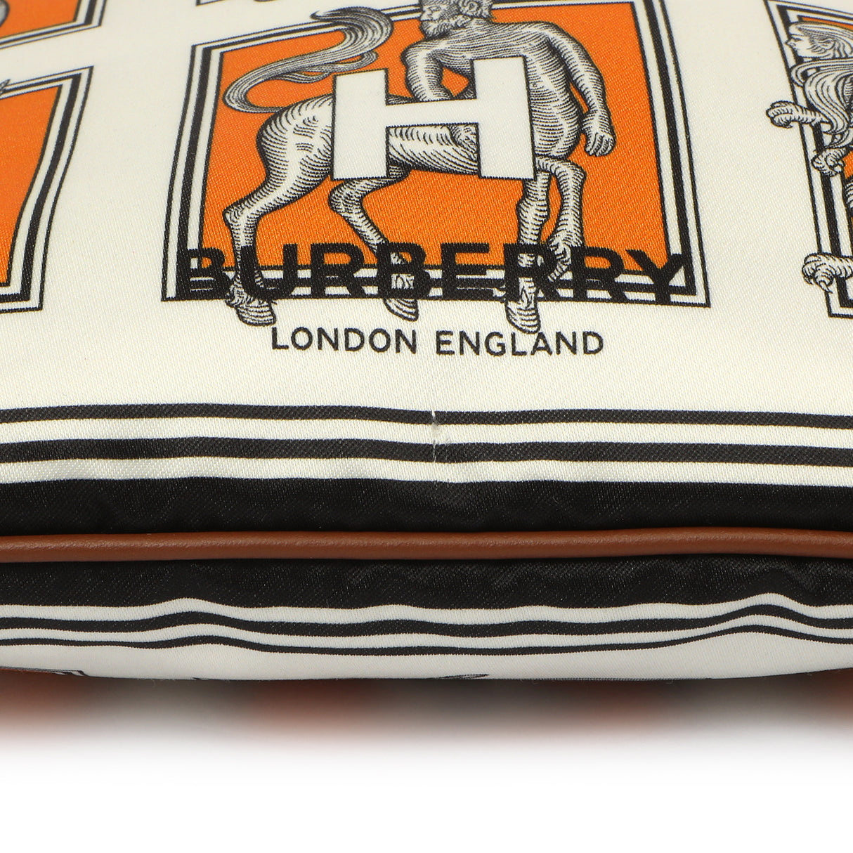 Burberry Orange White Silk Drawstring Pouch Handbags Burberry