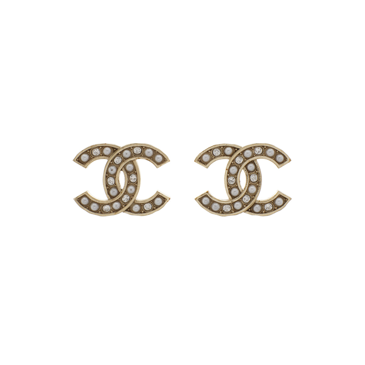 Chanel Crystal Pearl CC Earrings Designer Jewellery Chanel