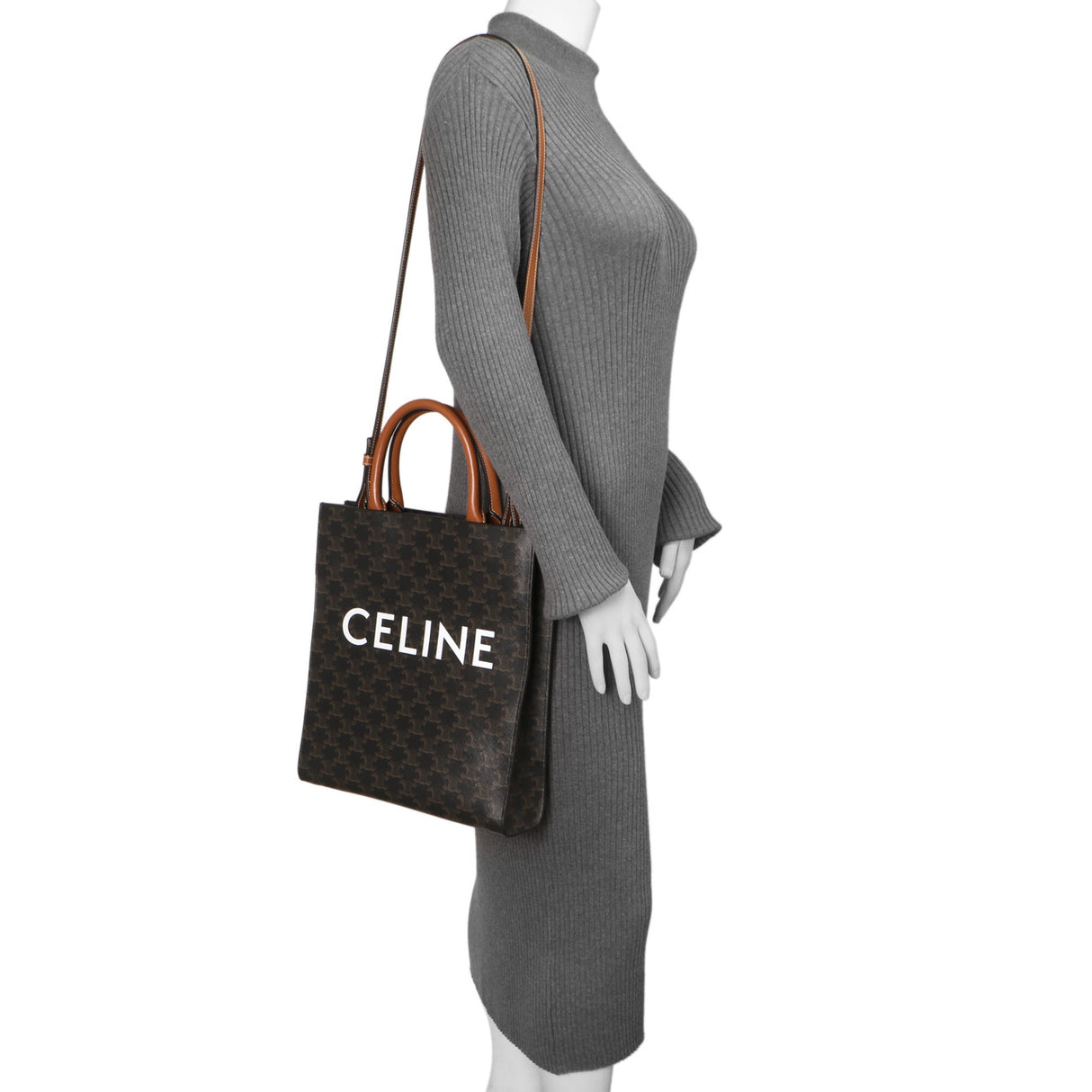 Celine Triomphe Canvas Small Vertical Cabas Handbags Celine