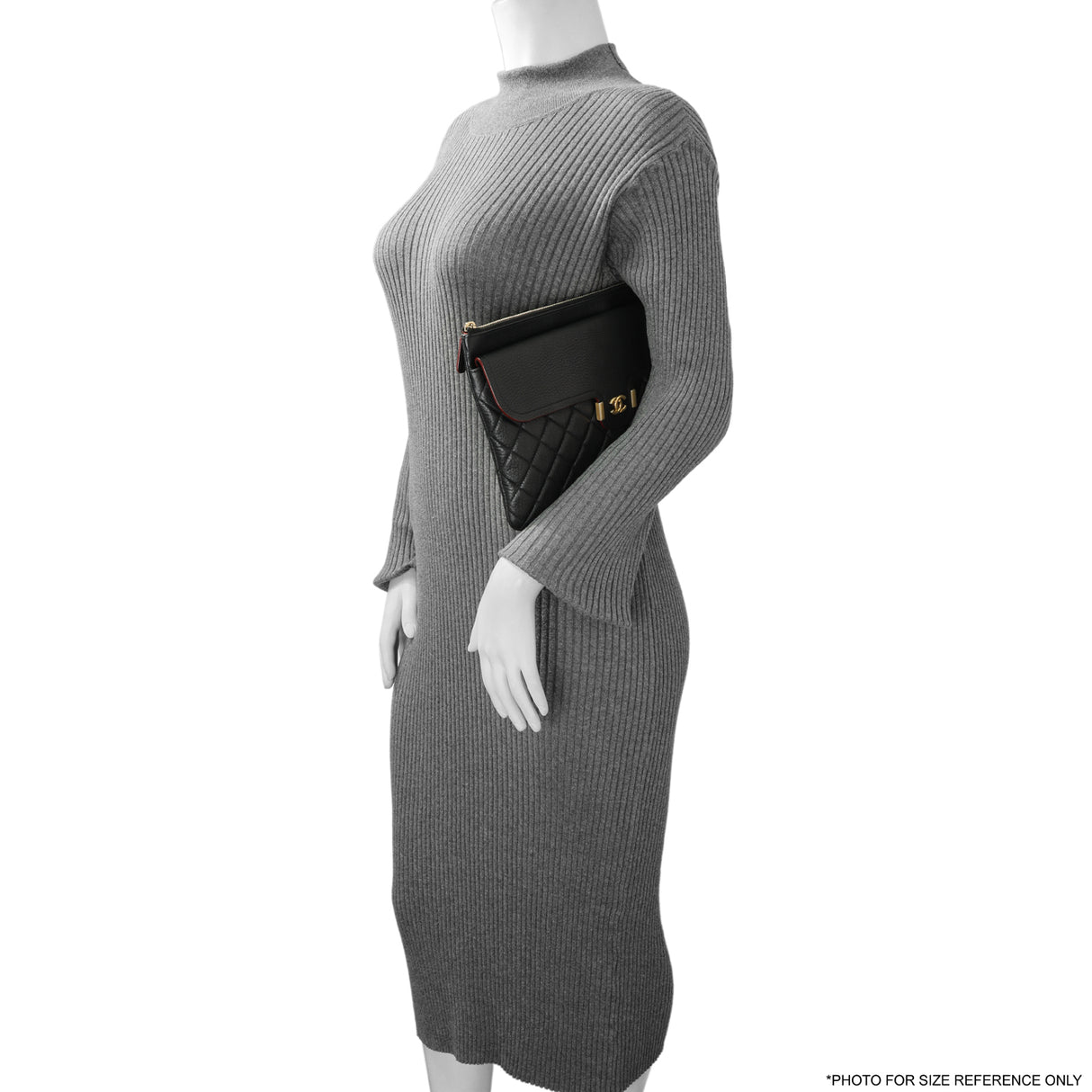 Grained Black Quilted Calfskin Archi Chic Cosmetic Case Accessories Chanel