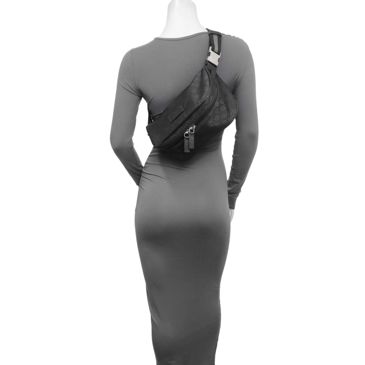 Gucci Black Nylon Monogram Waist Belt Bag Handbags Gucci