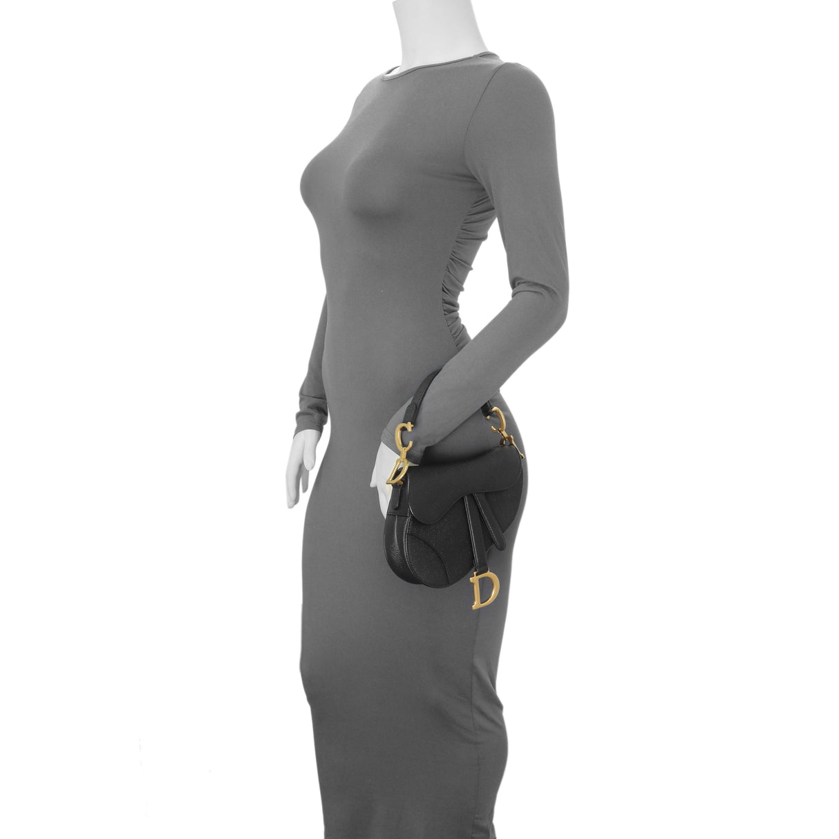 Christian Dior Grained Calfskin Mini Saddle Bag Handbags Christian Dior
