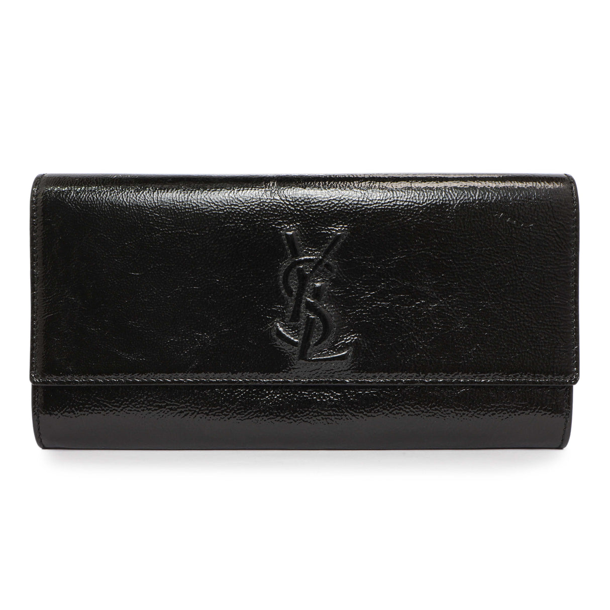 Saint Laurent Black Textured Patent Monogram Small Belle De Jour Clutch Handbags Saint Laurent