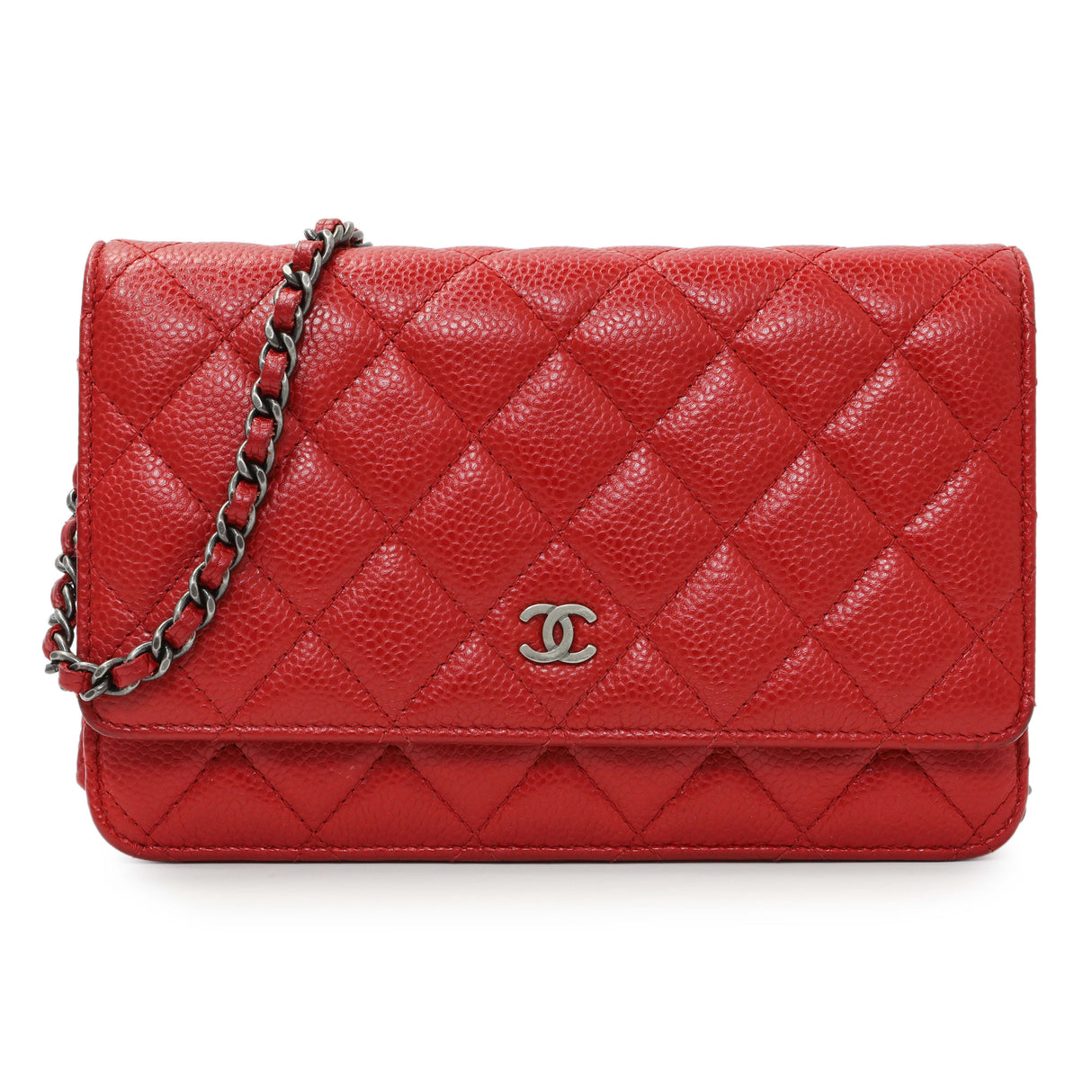 Chanel Red Caviar Classic Wallet On Chain Handbags Chanel