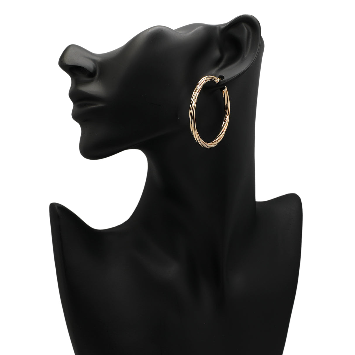 10K Yellow Gold Twist Hoop Earrings Fine Jewellery Modaselle