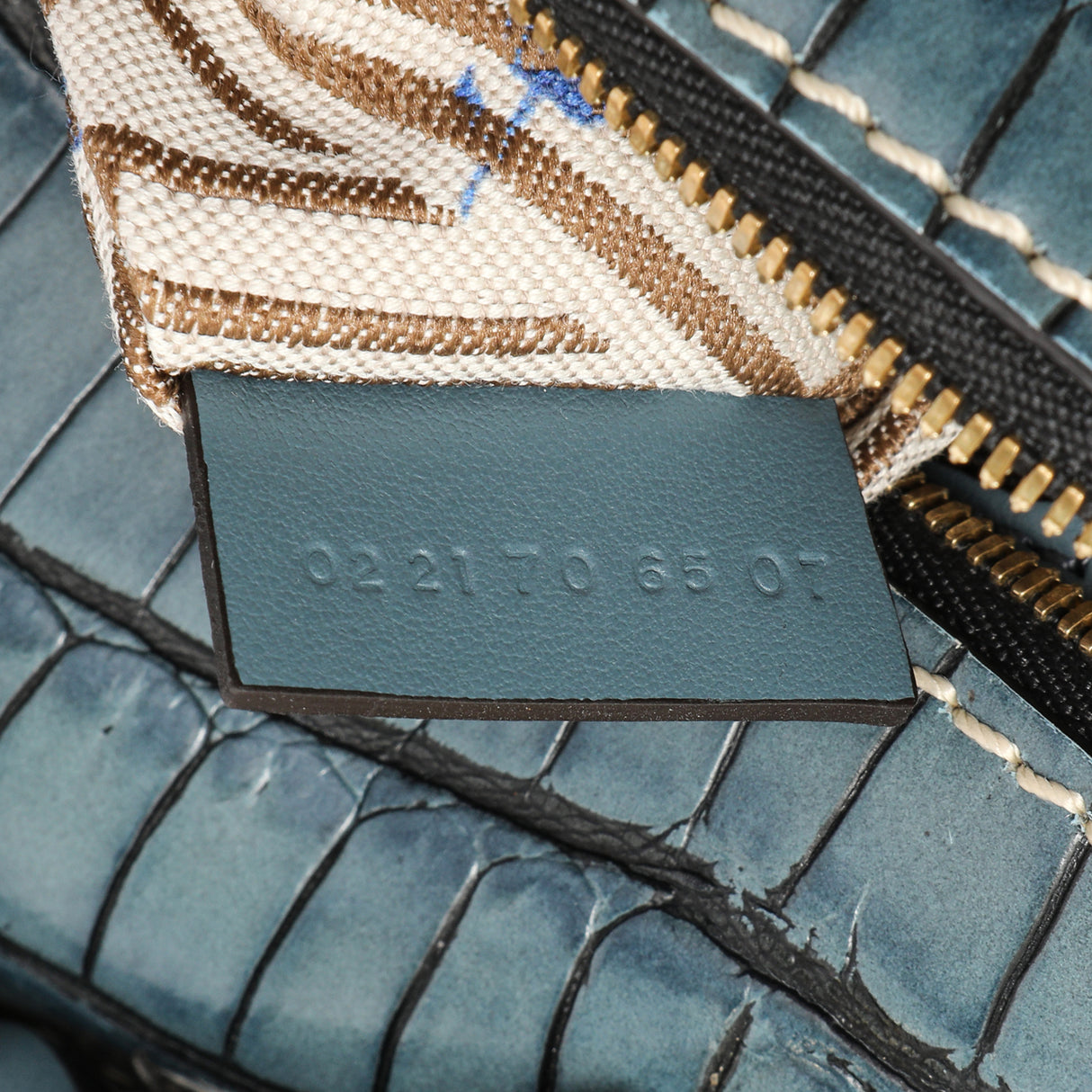 Chloe Blue Crocodile Embossed Small Daria Handbags Chloe