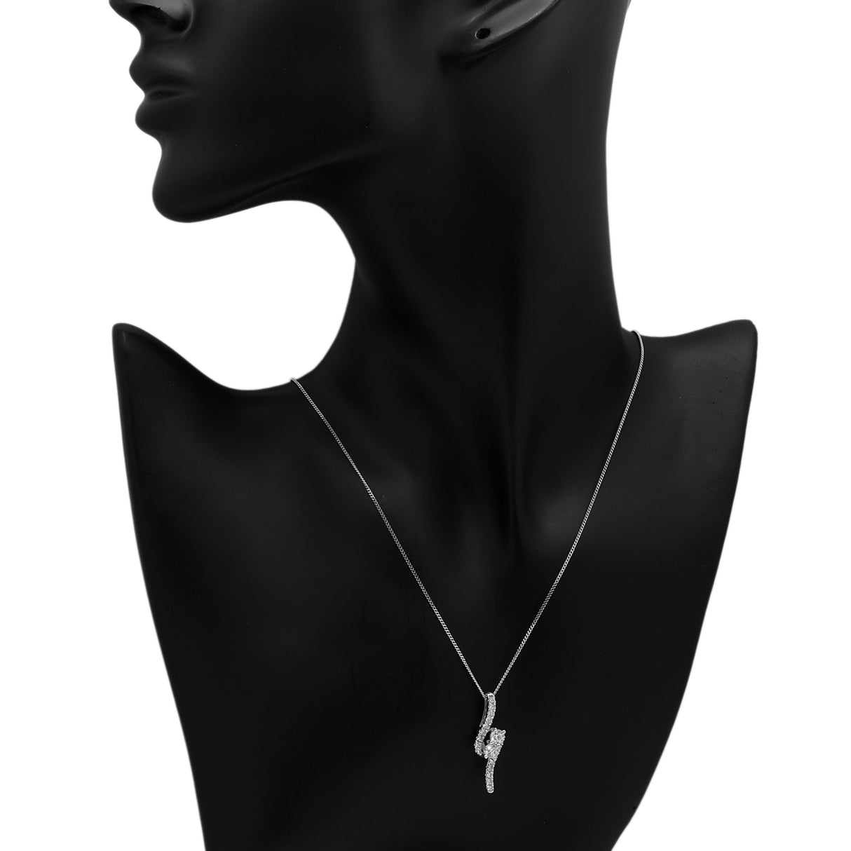 14K White Gold 1.08 Carat Diamond Pendant Fine Jewellery Modaselle