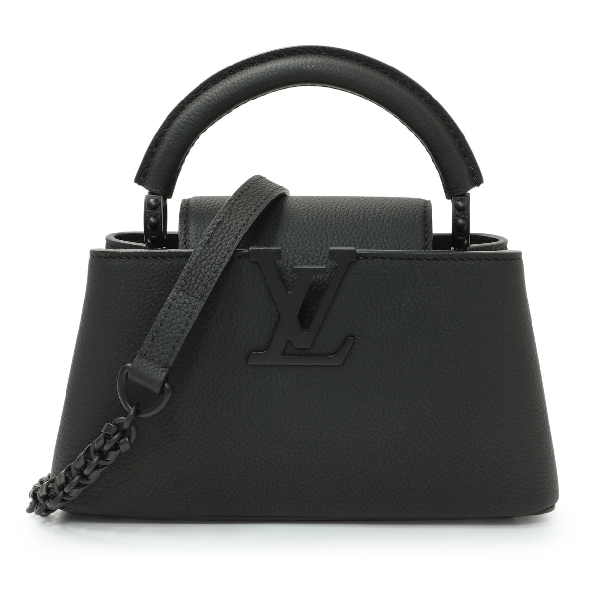 Louis Vuitton Black Matte Taurillon Capucines East West Mini Handbags Louis Vuitton