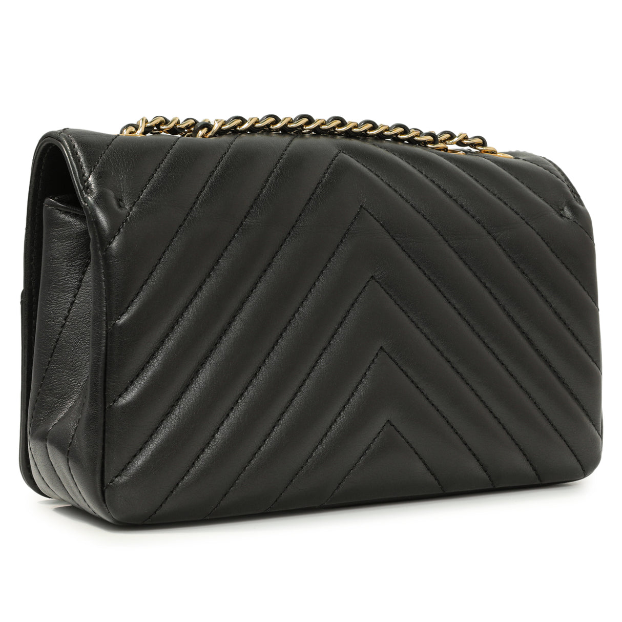 Chanel Black Chevron Quilted Calfskin Mini Statement Flap Handbags Chanel
