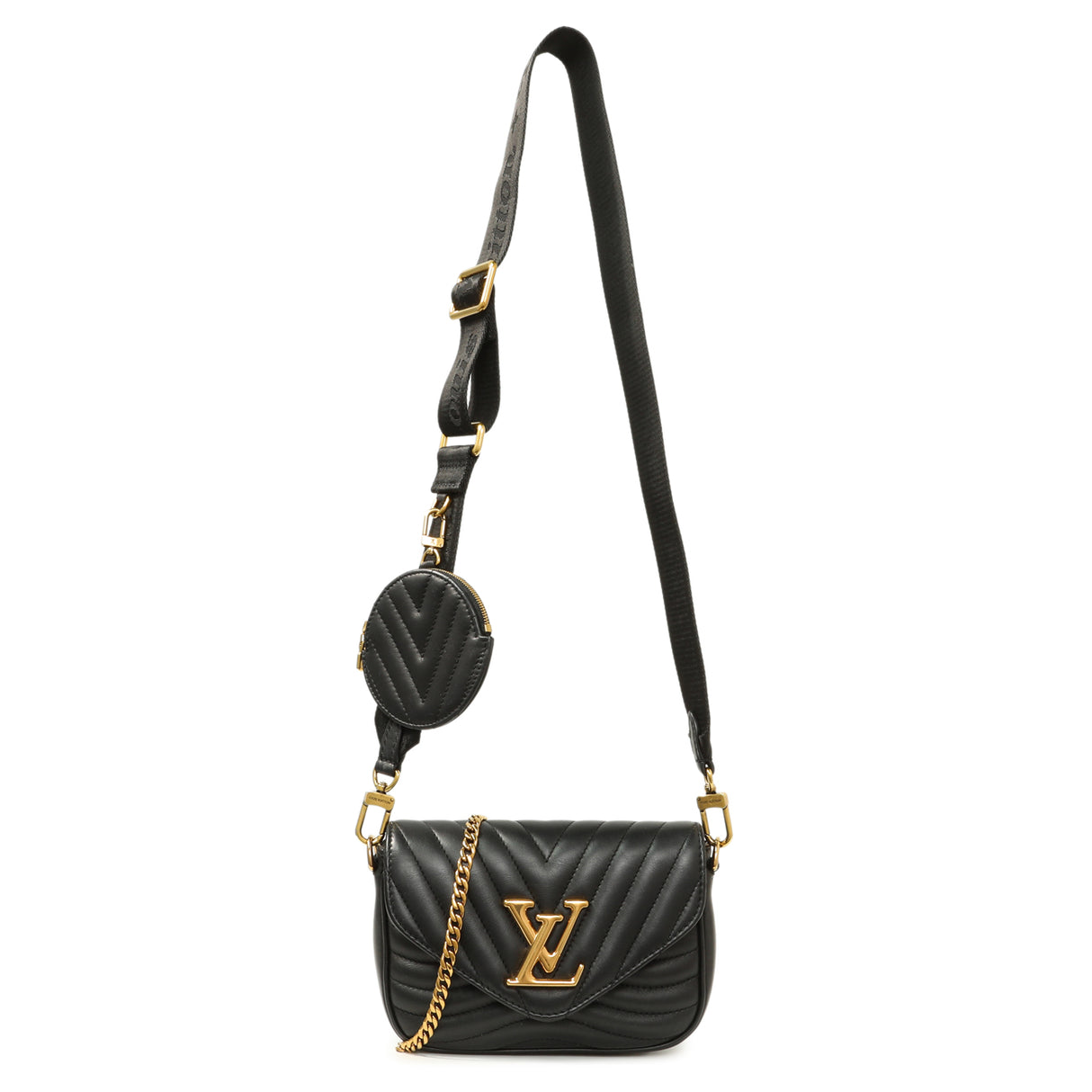 Louis Vuttion Black Calfskin New Wave Multi Pochette Handbags Louis Vuitton
