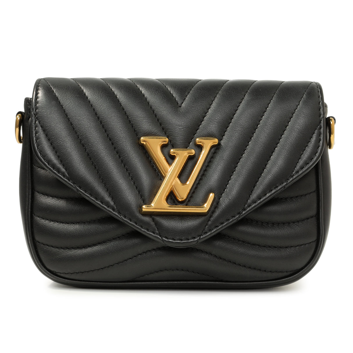Louis Vuttion Black Calfskin New Wave Multi Pochette Handbags Louis Vuitton
