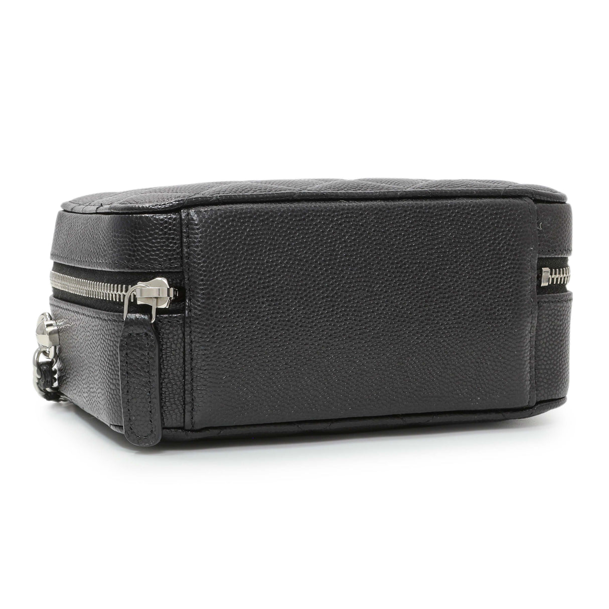 Chanel Black Quilted Caviar CC Vanity Case with Chain Handbags Chanel