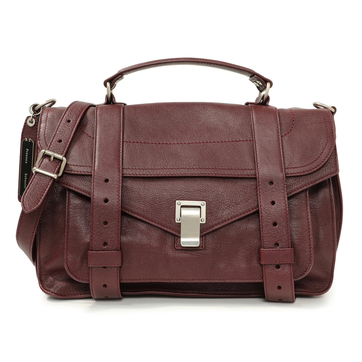 Proenza Schouler Burgundy Lambskin Medium PS1 Satchel Handbags Proenza Schouler
