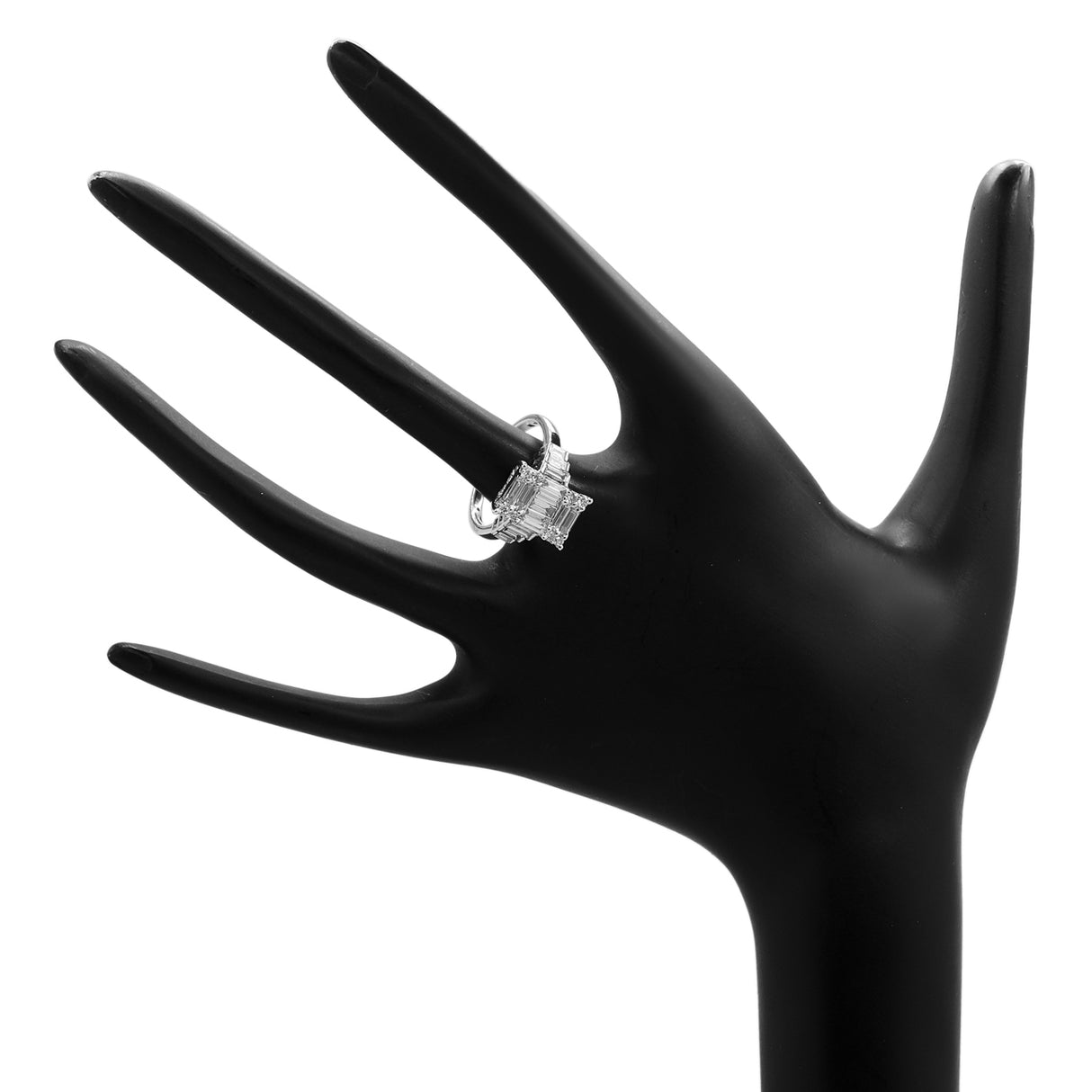 18K White Gold 1.88 Carat Baguette Diamond Ring Fine Jewellery Modaselle