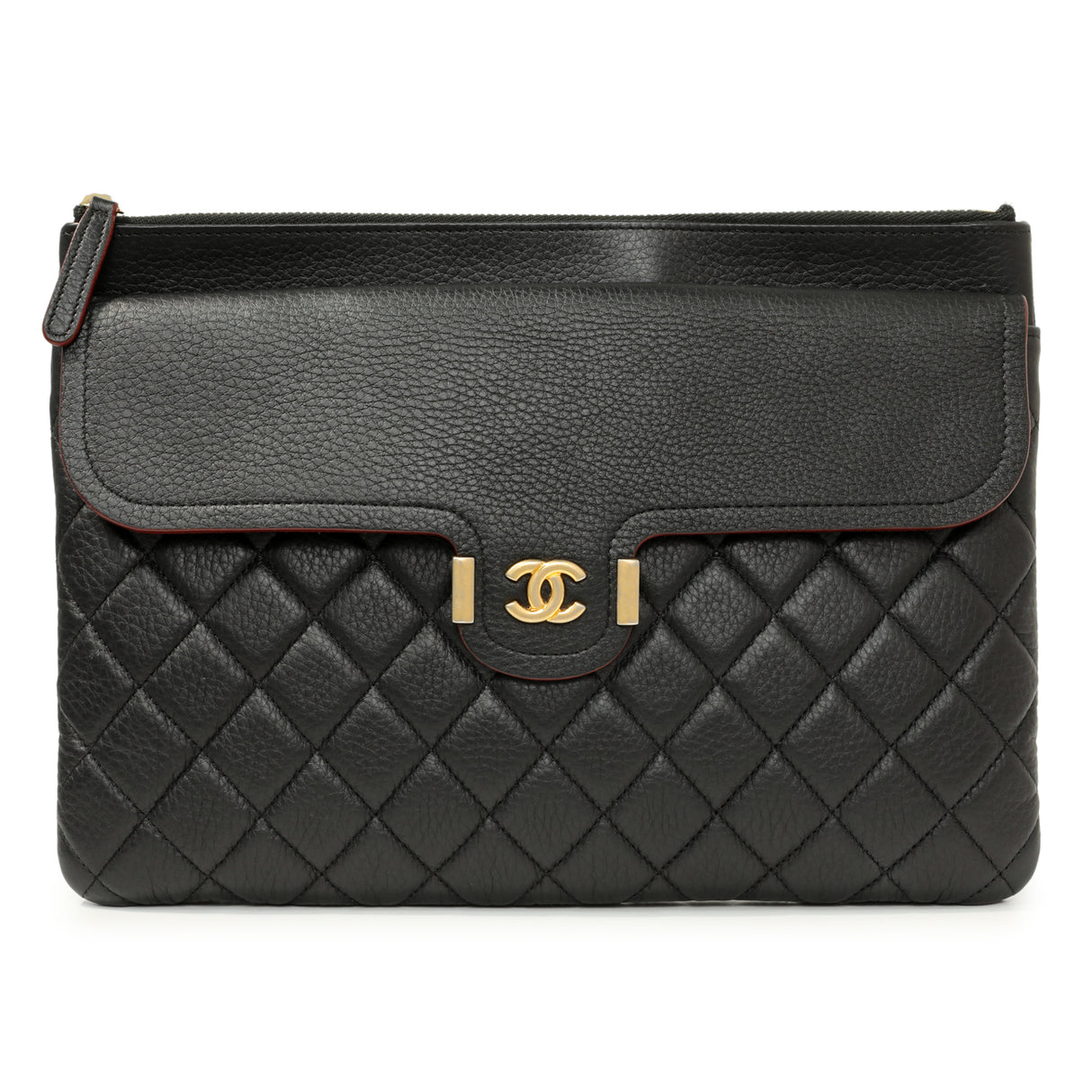 Grained Black Quilted Calfskin Archi Chic Cosmetic Case Accessories Chanel