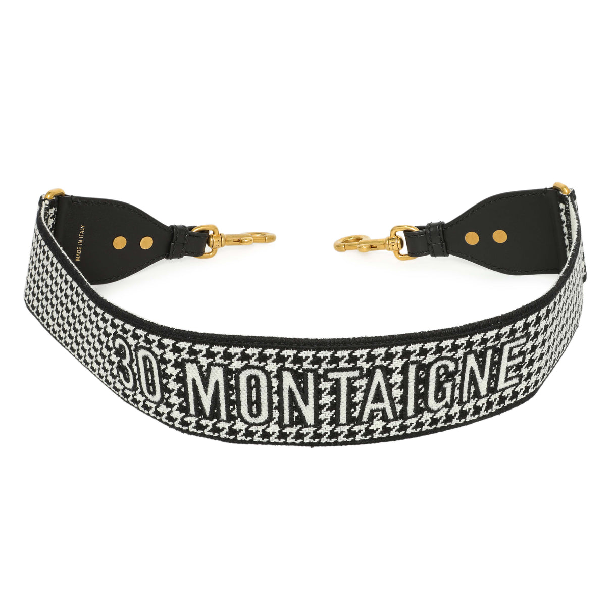Christian Dior Canvas Houndstooth Embroidered 30 Montaigne Shoulder Strap Accessories Christian Dior