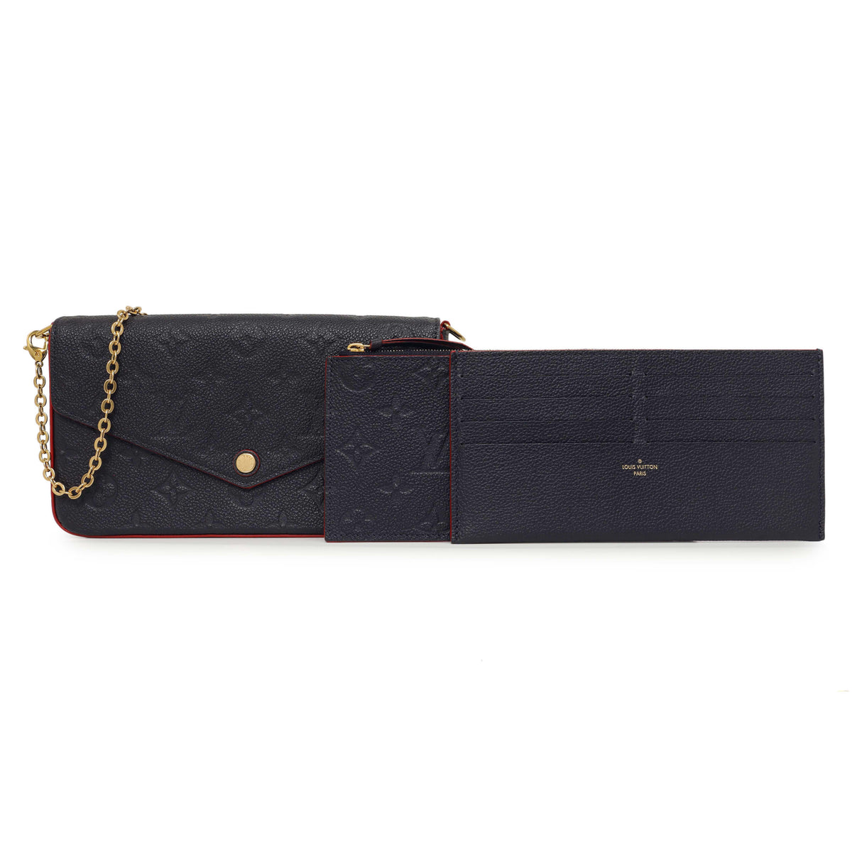 Louis Vuitton Marine Rouge Empreinte Pochette Felicie Chain Wallet Handbags Louis Vuitton