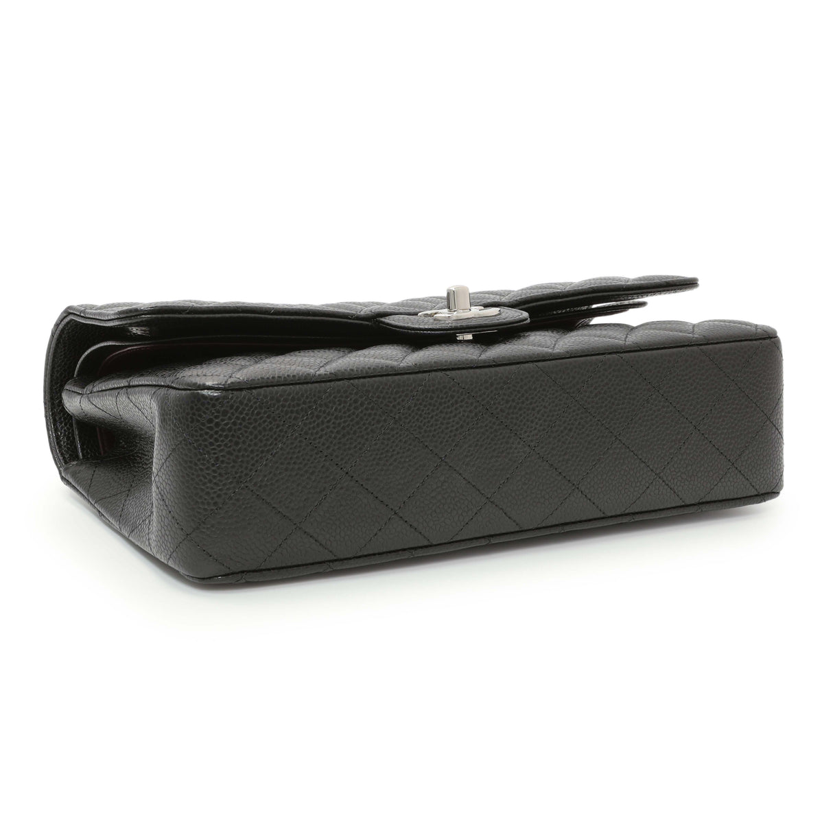 Chanel Black Quilted Caviar Medium Classic Double Flap Handbags Chanel