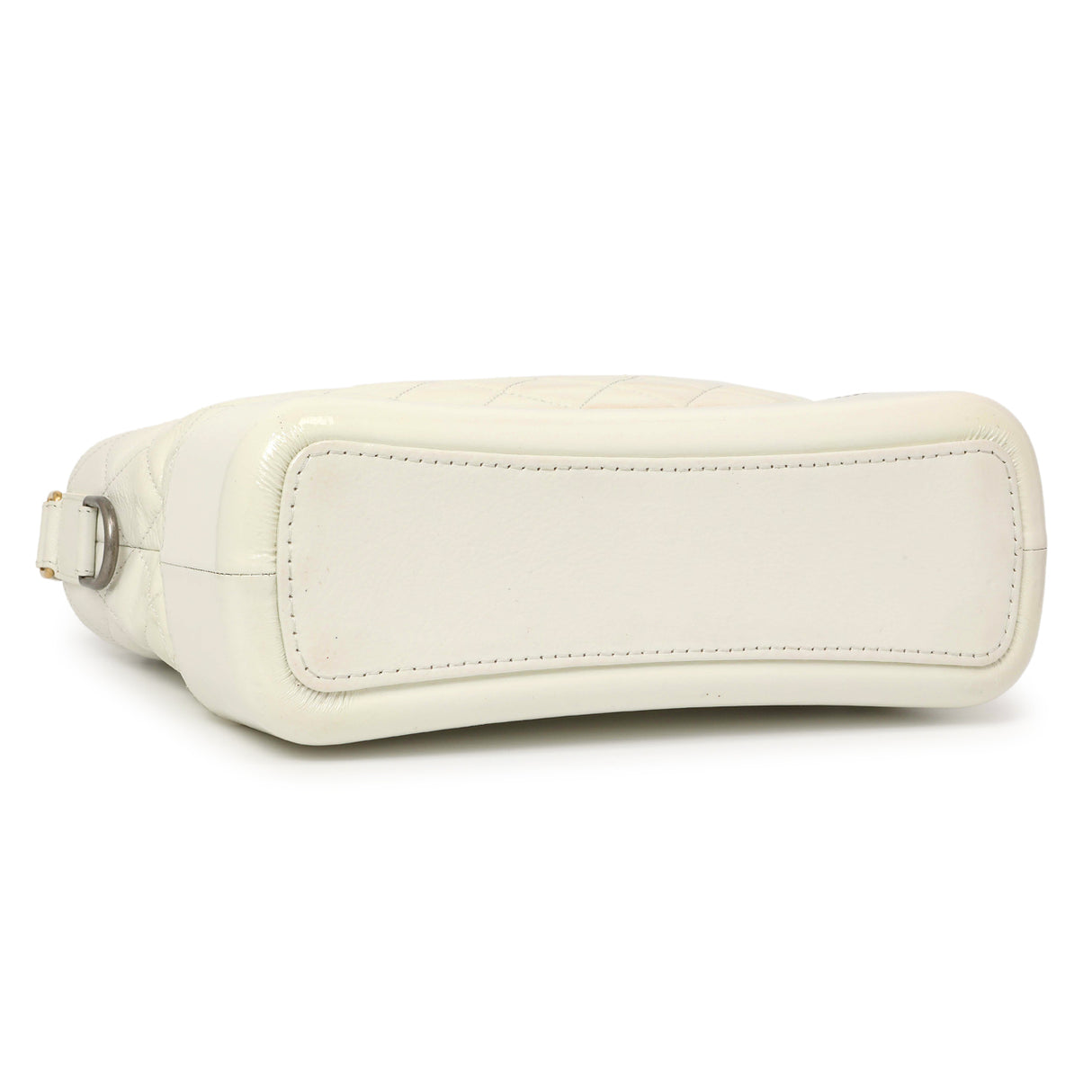 Chanel Patent White Goatskin Quilted Medium Gabrielle Hobo Handbags Chanel