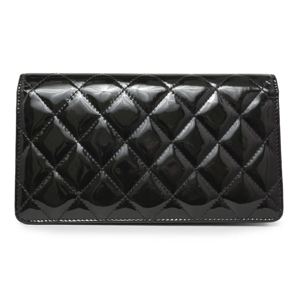 Chanel Black Quilted Patent Yen Wallet Accessories Chanel