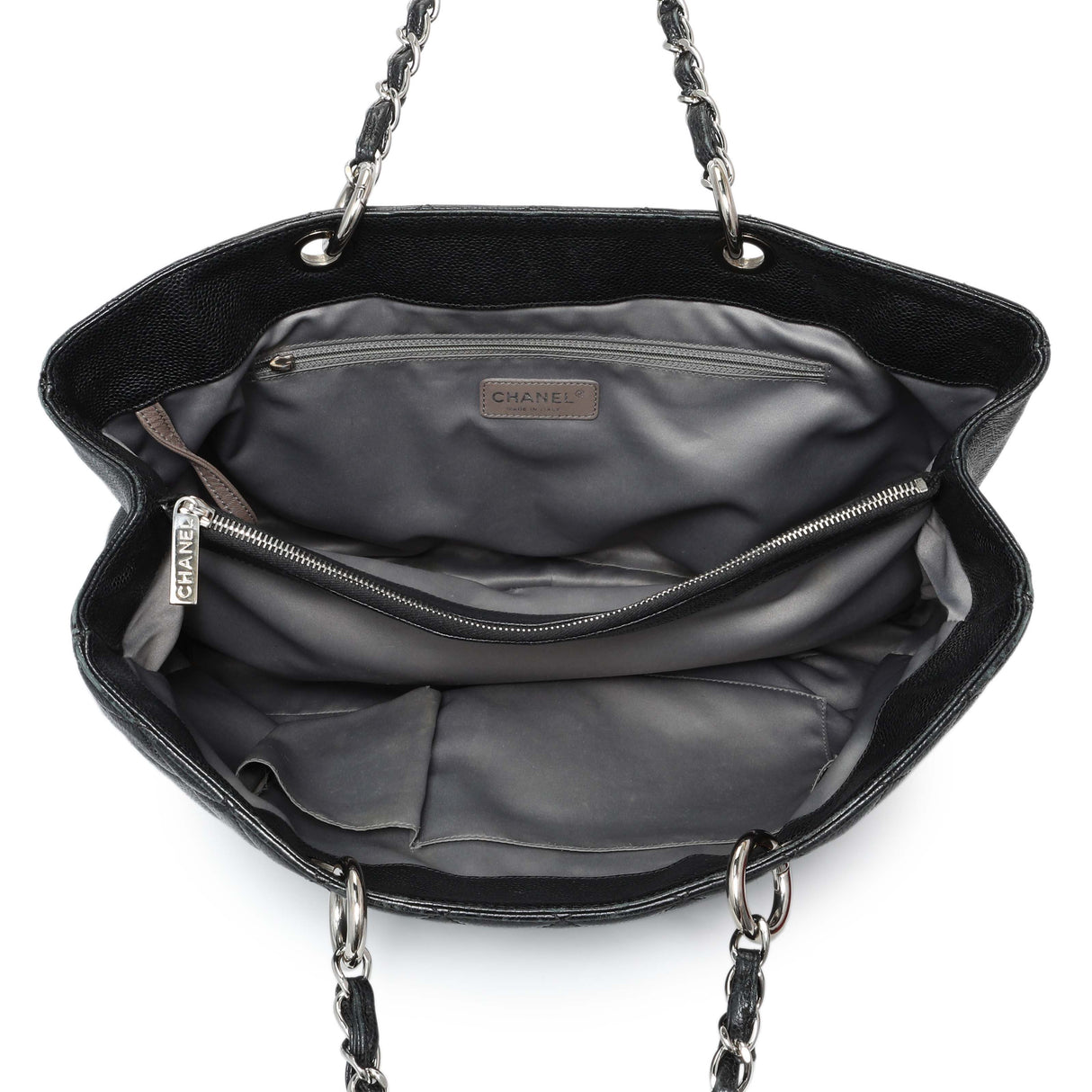 Chanel Black Quilted Caviar XL Grand Shopping Tote GST Handbags Chanel