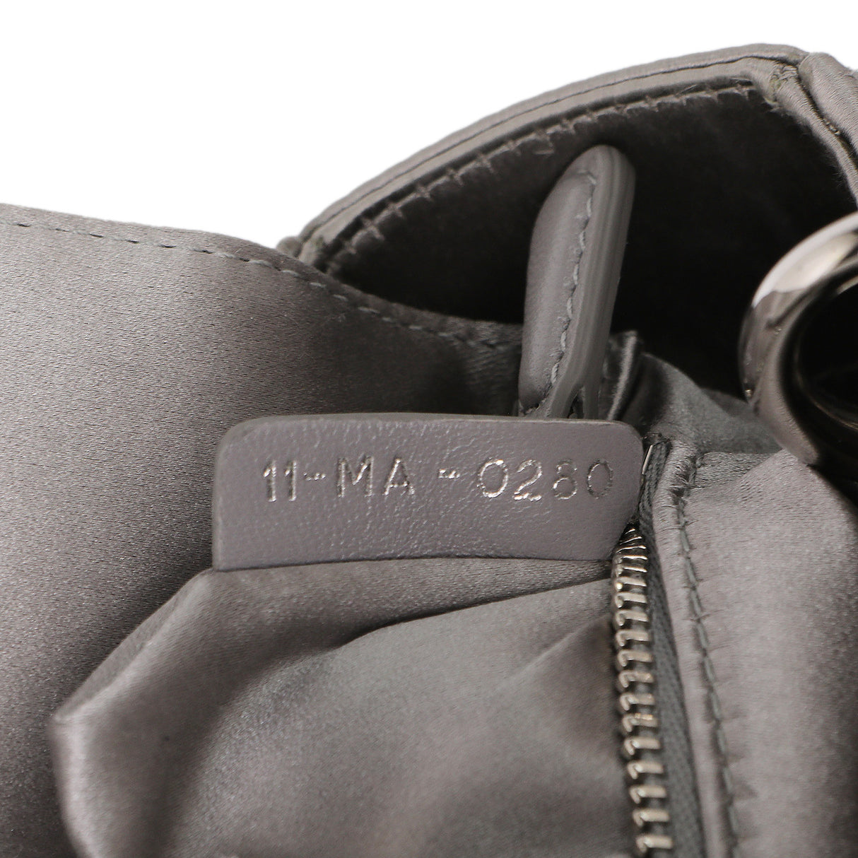 Christian Dior Grey Satin Crystal Cannage Mini Lady Dior Christian Dior