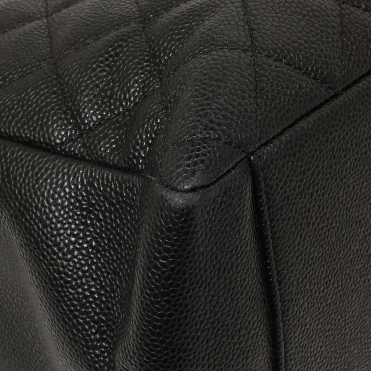 Chanel Black Quilted Caviar Grand Shopping Tote GST Handbags Chanel