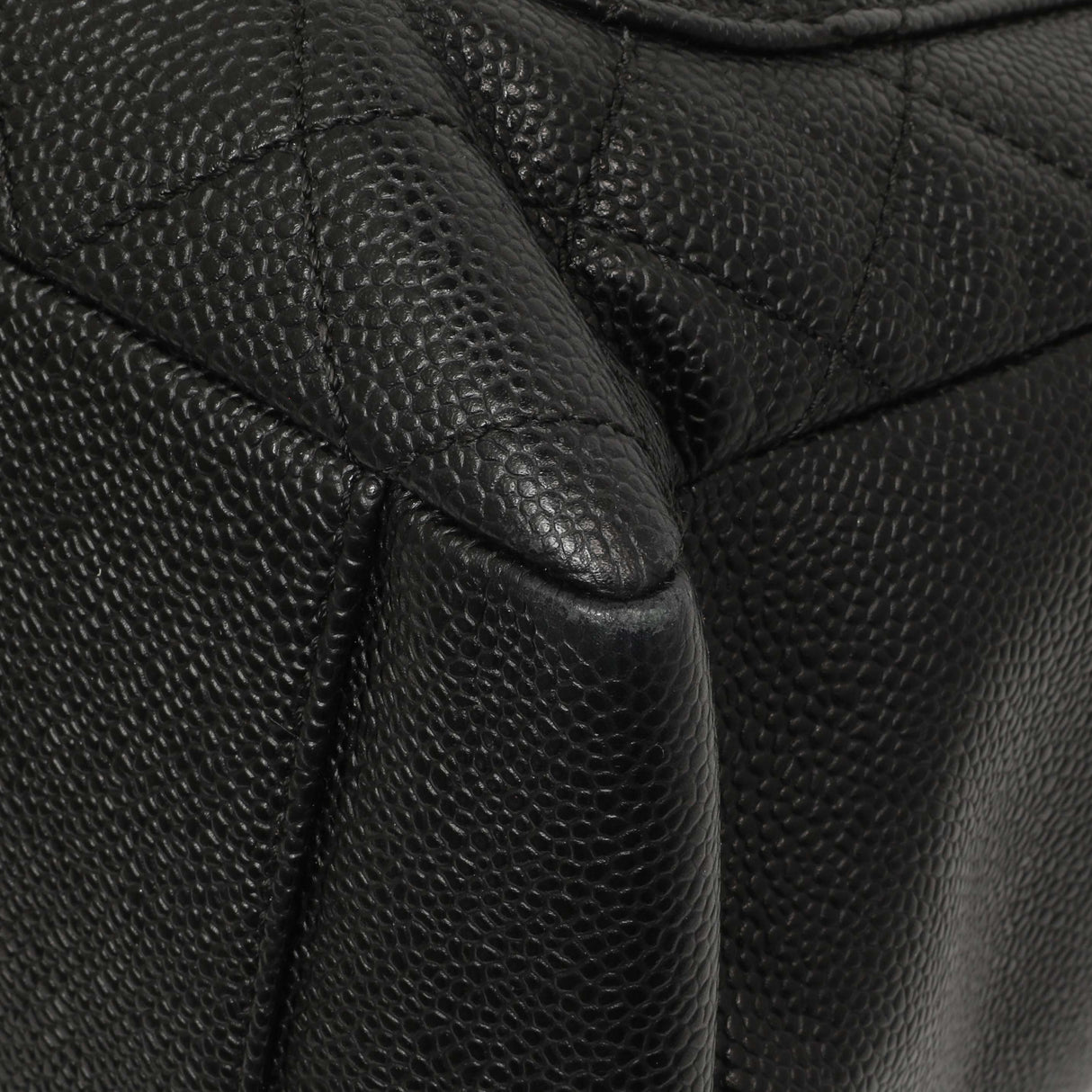 Chanel Black Quilted Caviar Grand Shopping Tote GST Handbags Chanel