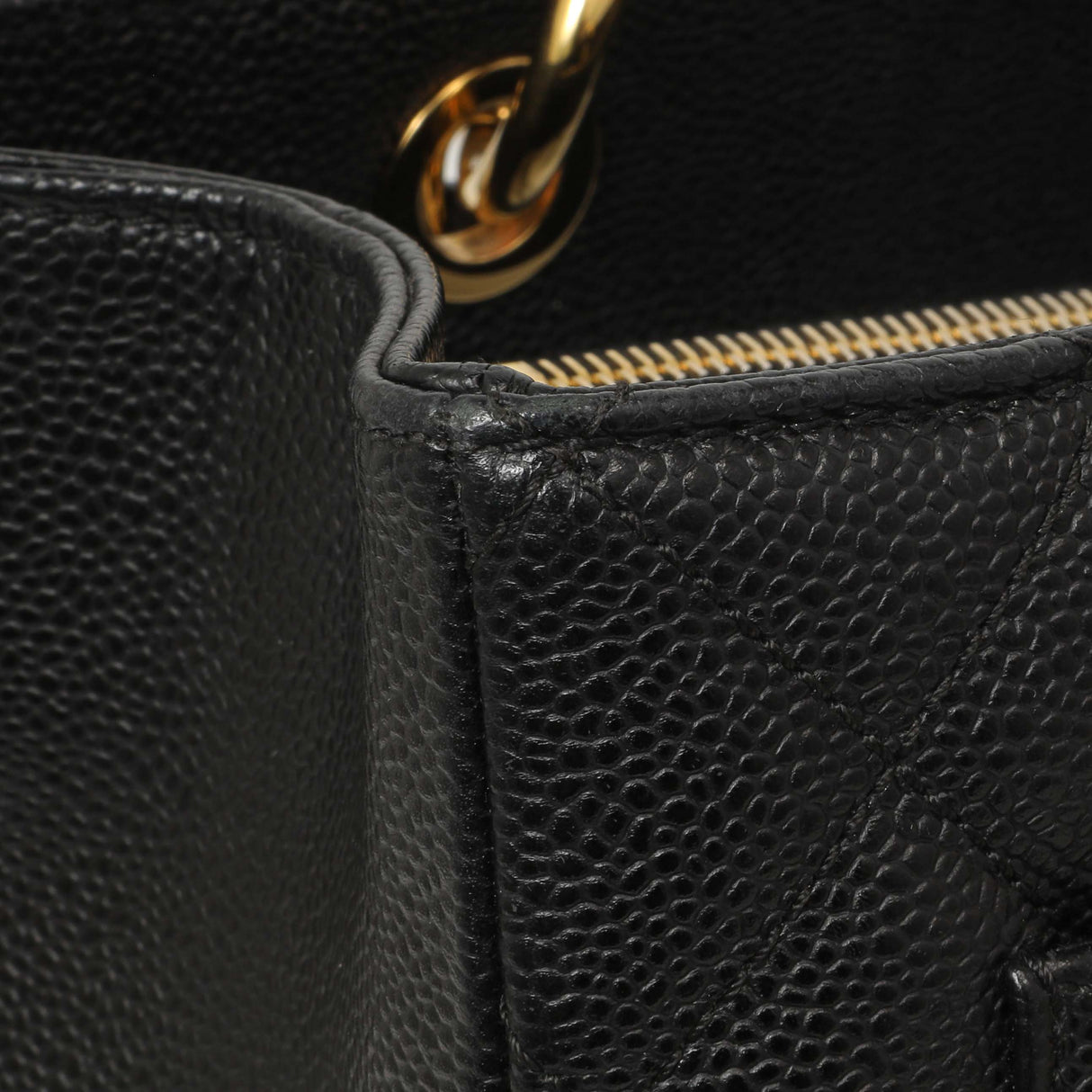 Chanel Black Quilted Caviar Grand Shopping Tote GST Handbags Chanel