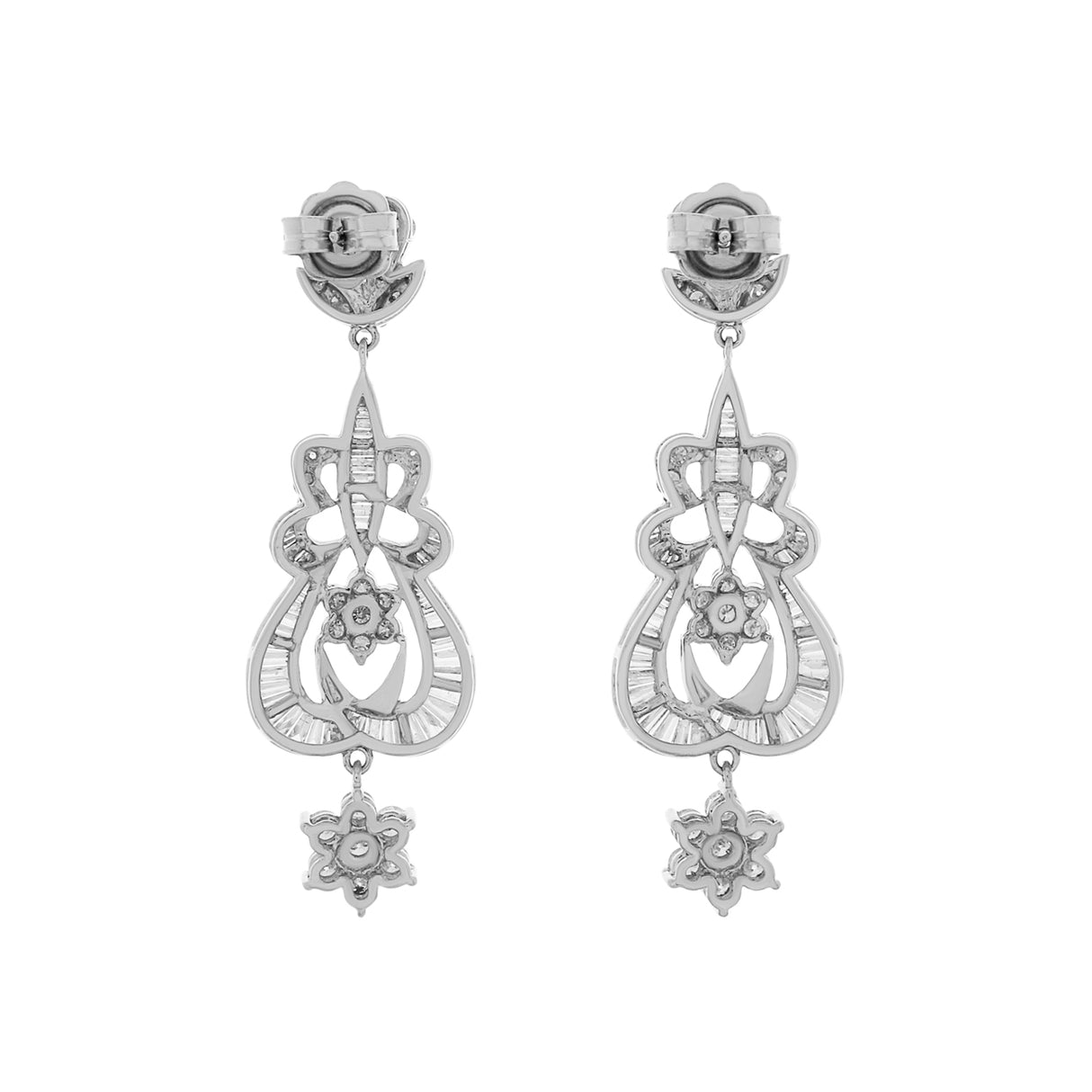 18K White Gold 2.89 Carat Diamond Drop Earrings Fine Jewellery Modaselle