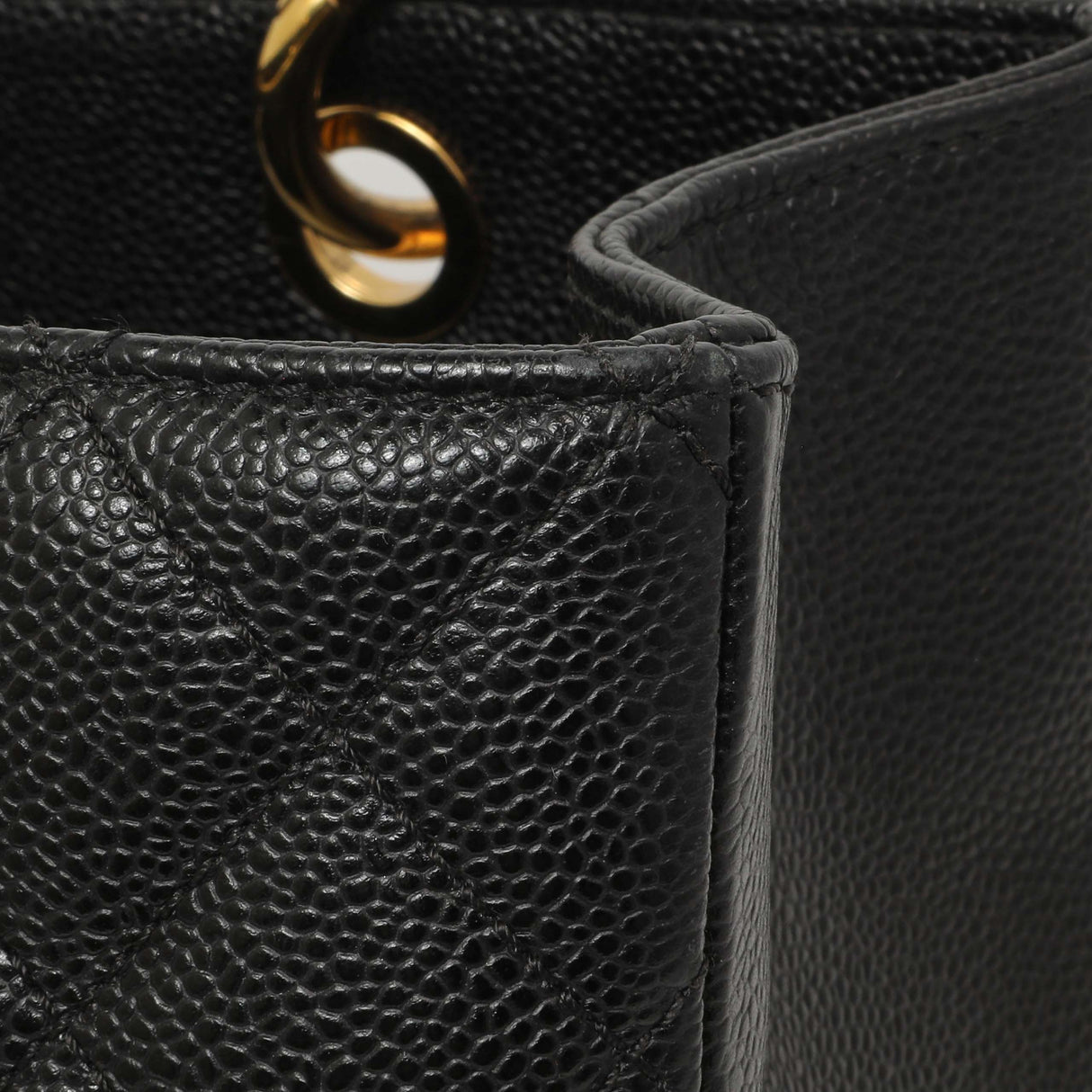 Chanel Black Quilted Caviar Grand Shopping Tote GST Handbags Chanel