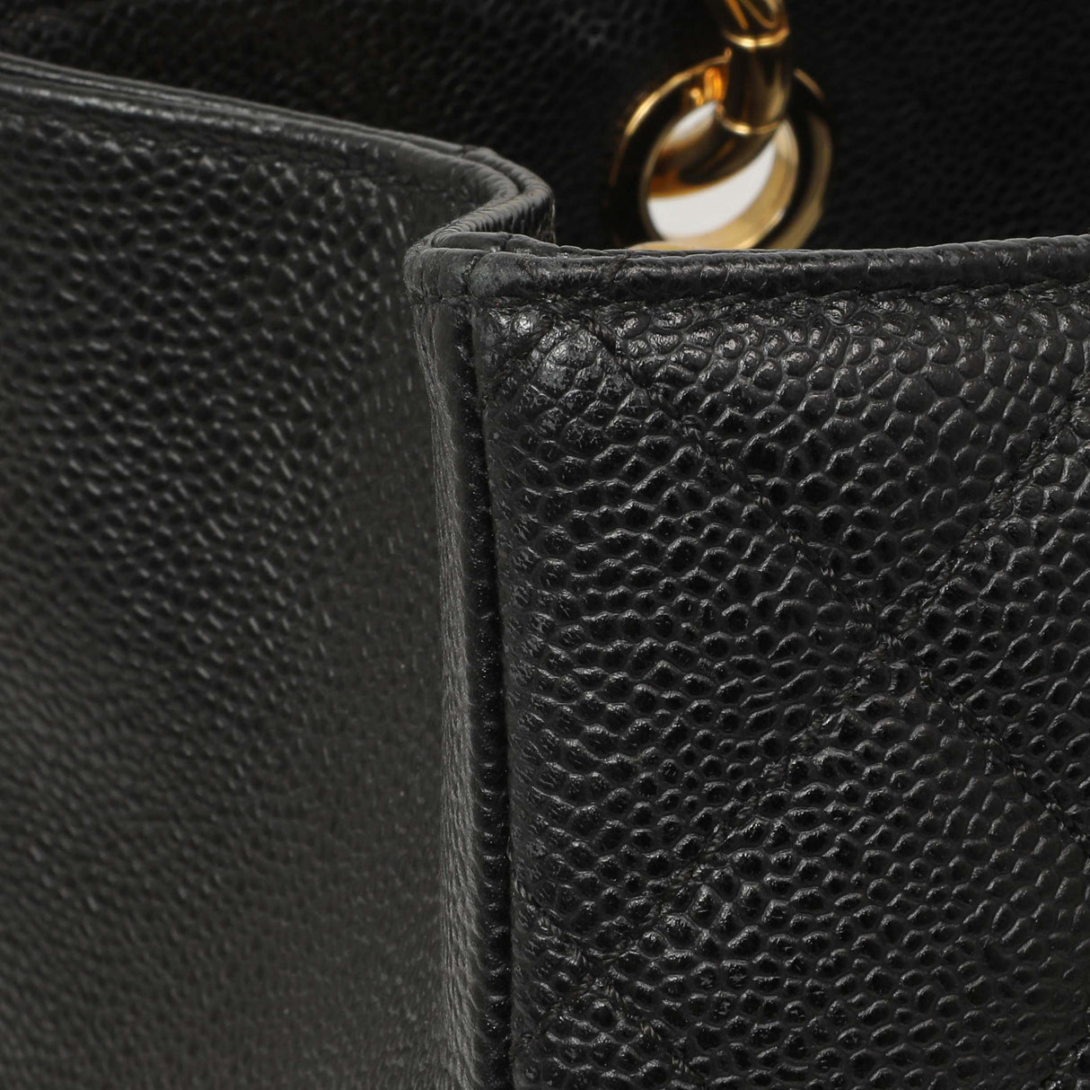 Chanel Black Quilted Caviar Grand Shopping Tote GST Handbags Chanel