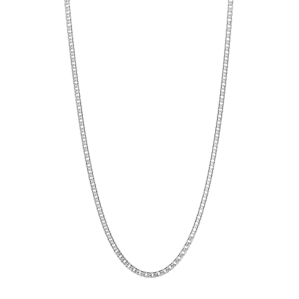 14K White Gold Flat Curb Link Chain Fine Jewellery Modaselle
