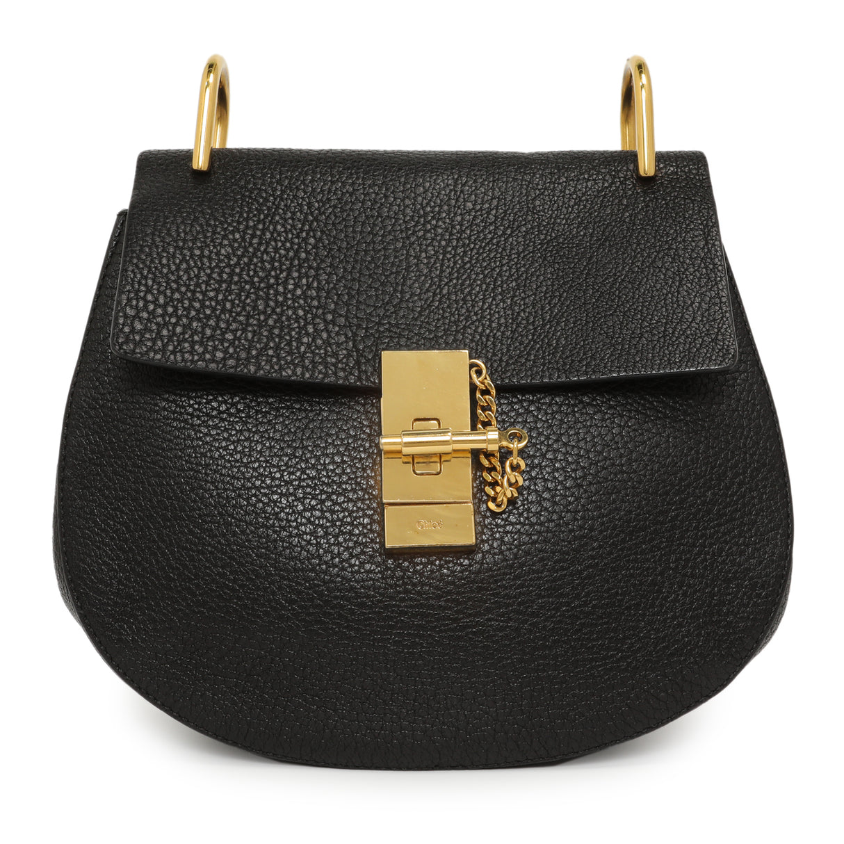 Chloe Black Grained Lambskin Drew Shoulder Bag Handbags Chloe