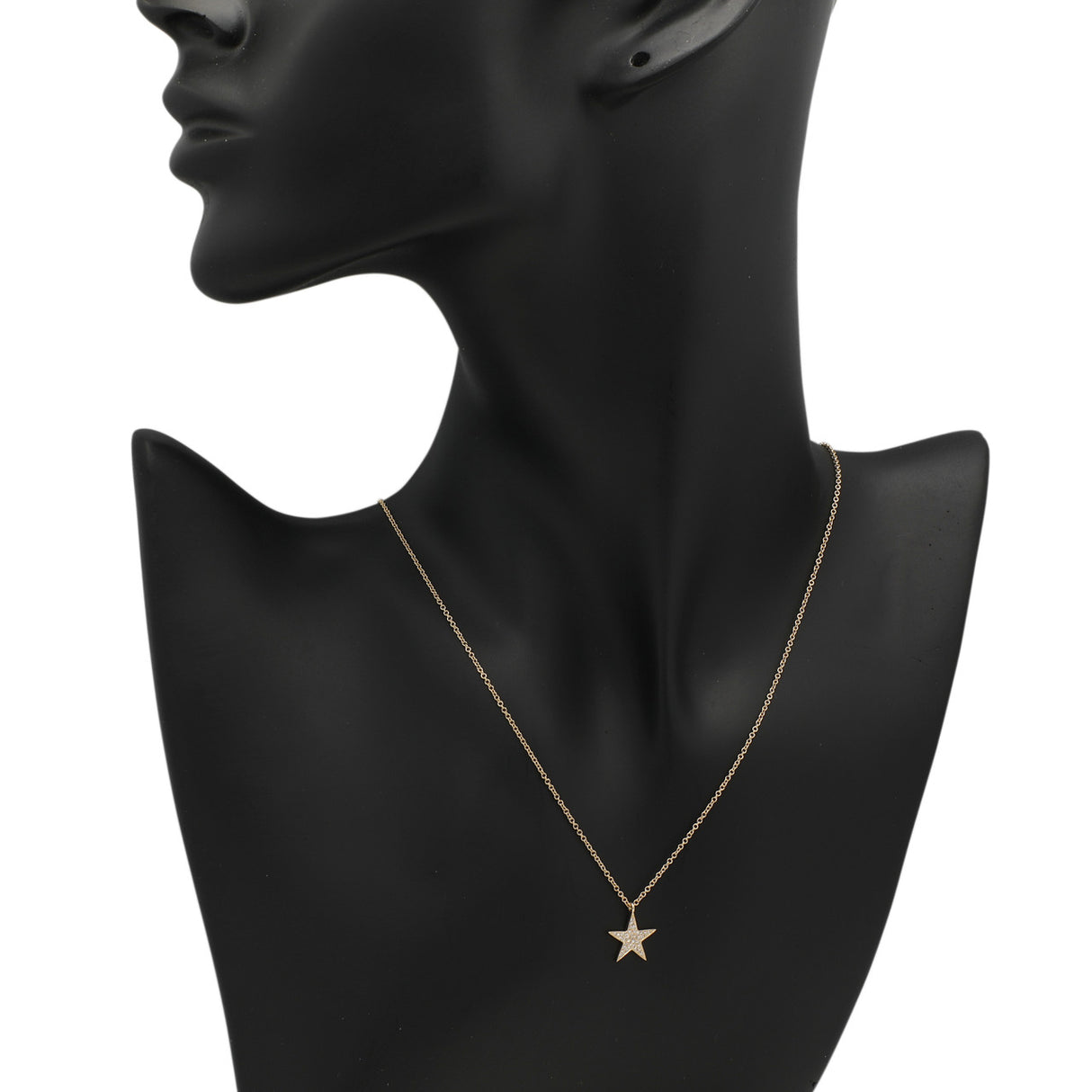 14K Yellow Gold Diamond Star Pendant Modaselle