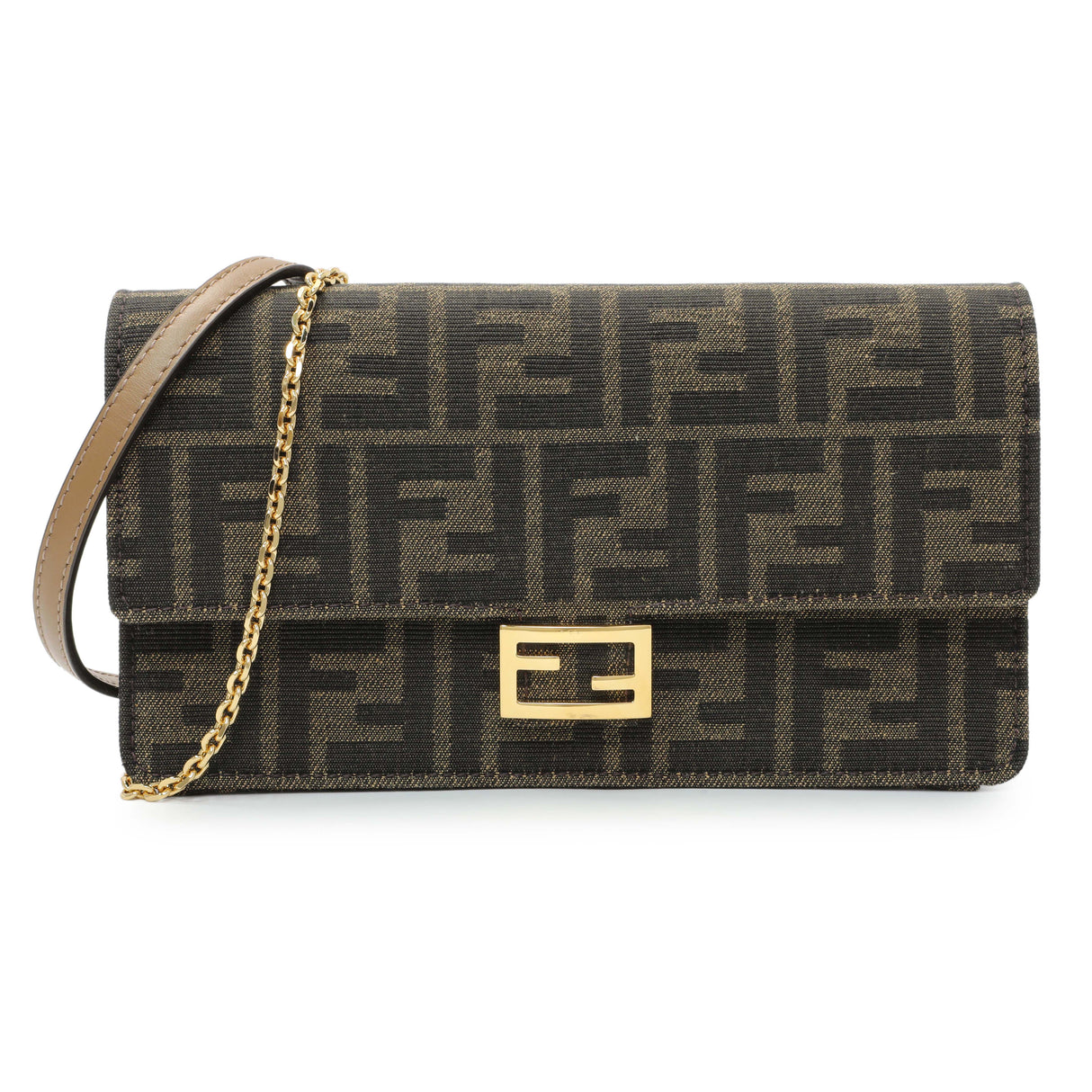 Fendi FF Jacquard Baguette Wallet on Chain