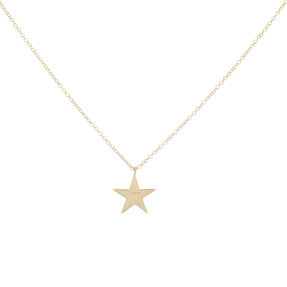 14K Yellow Gold Diamond Star Pendant Modaselle