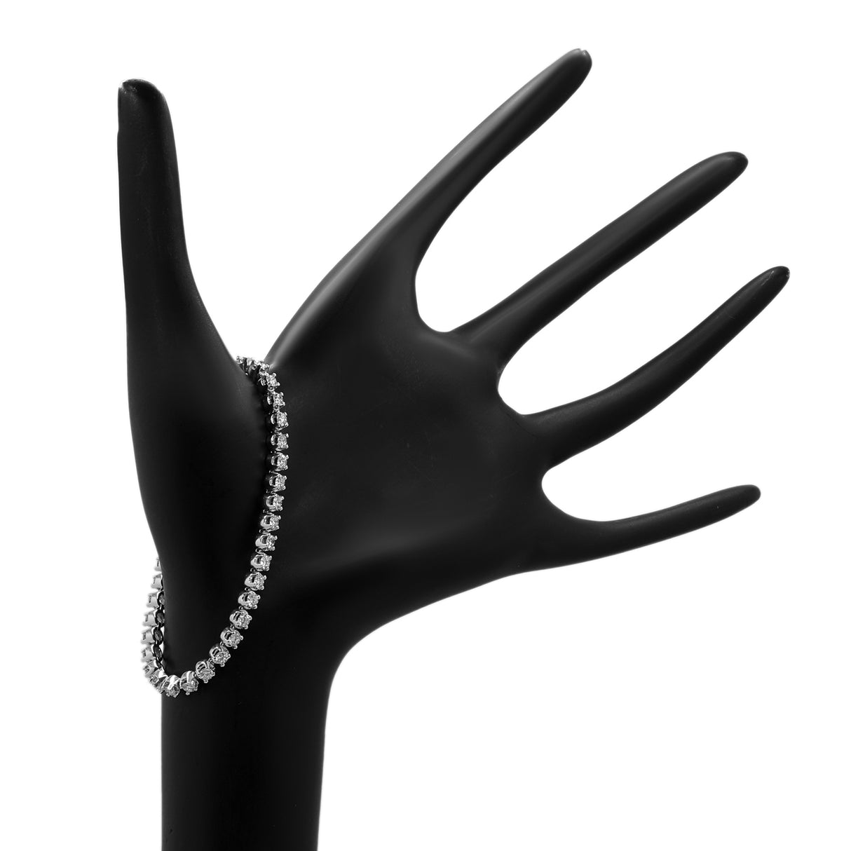 18K White Gold 3.02 Carat Diamond Tennis Bracelet Fine Jewellery Modaselle