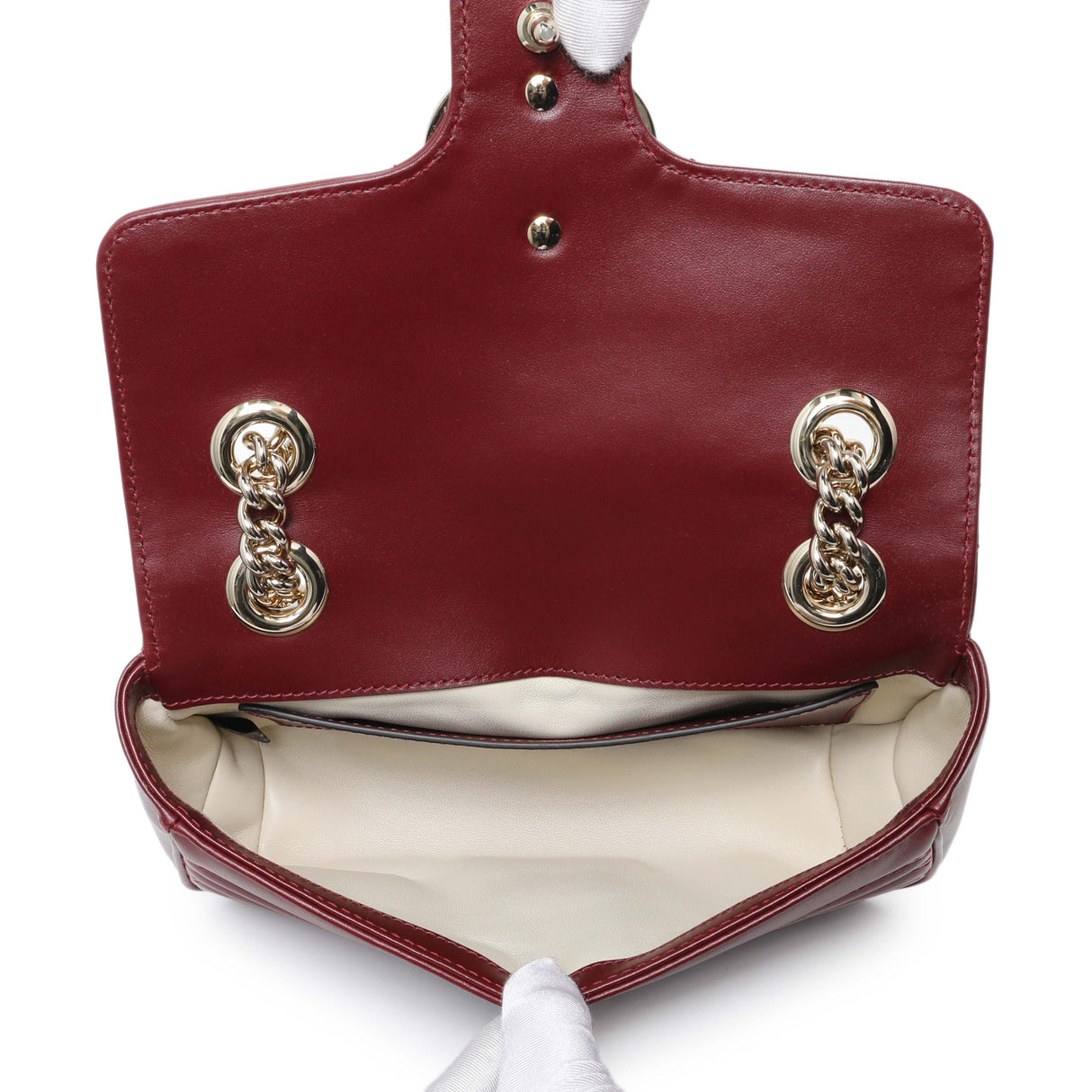 Gucci Rosso Ancora Lambskin Matelasse Small GG Marmont Shoulder Bag Handbags Gucci