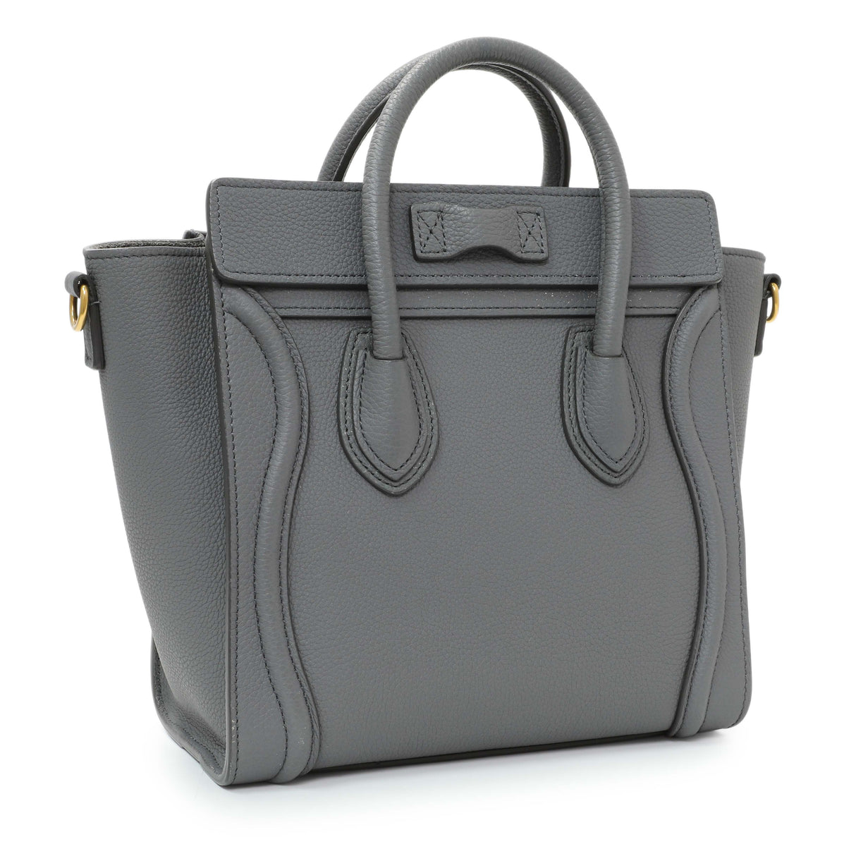 Celine Kohl Drummed Calfskin Nano Luggage Handbags Celine