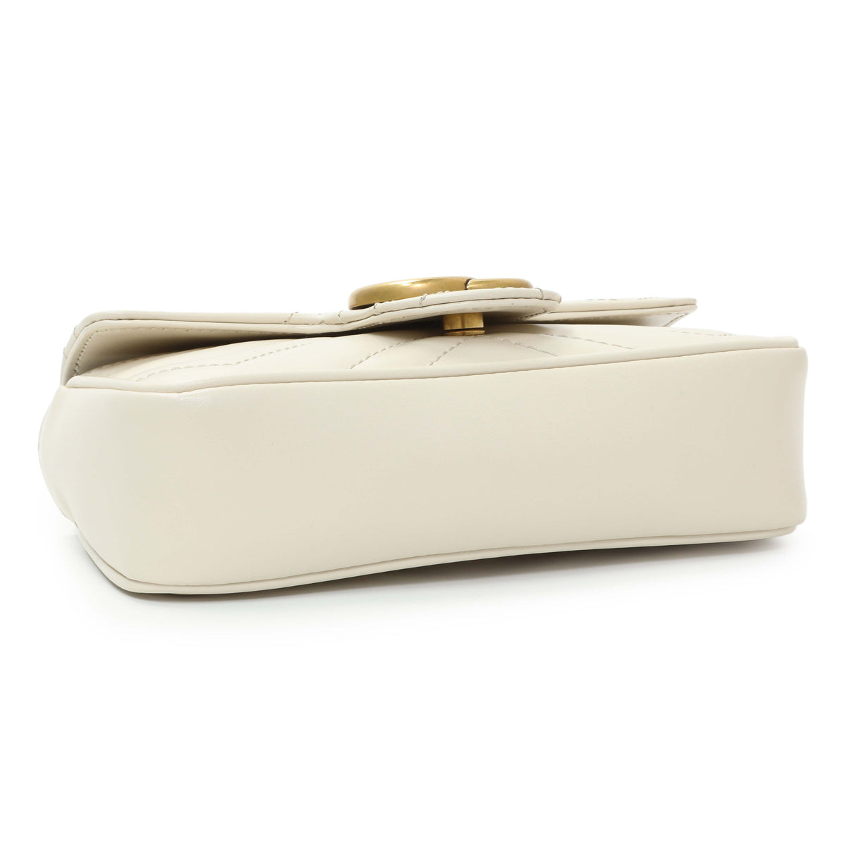 Gucci White Calfskin Matelasse Super Mini GG Marmont Handbags Gucci